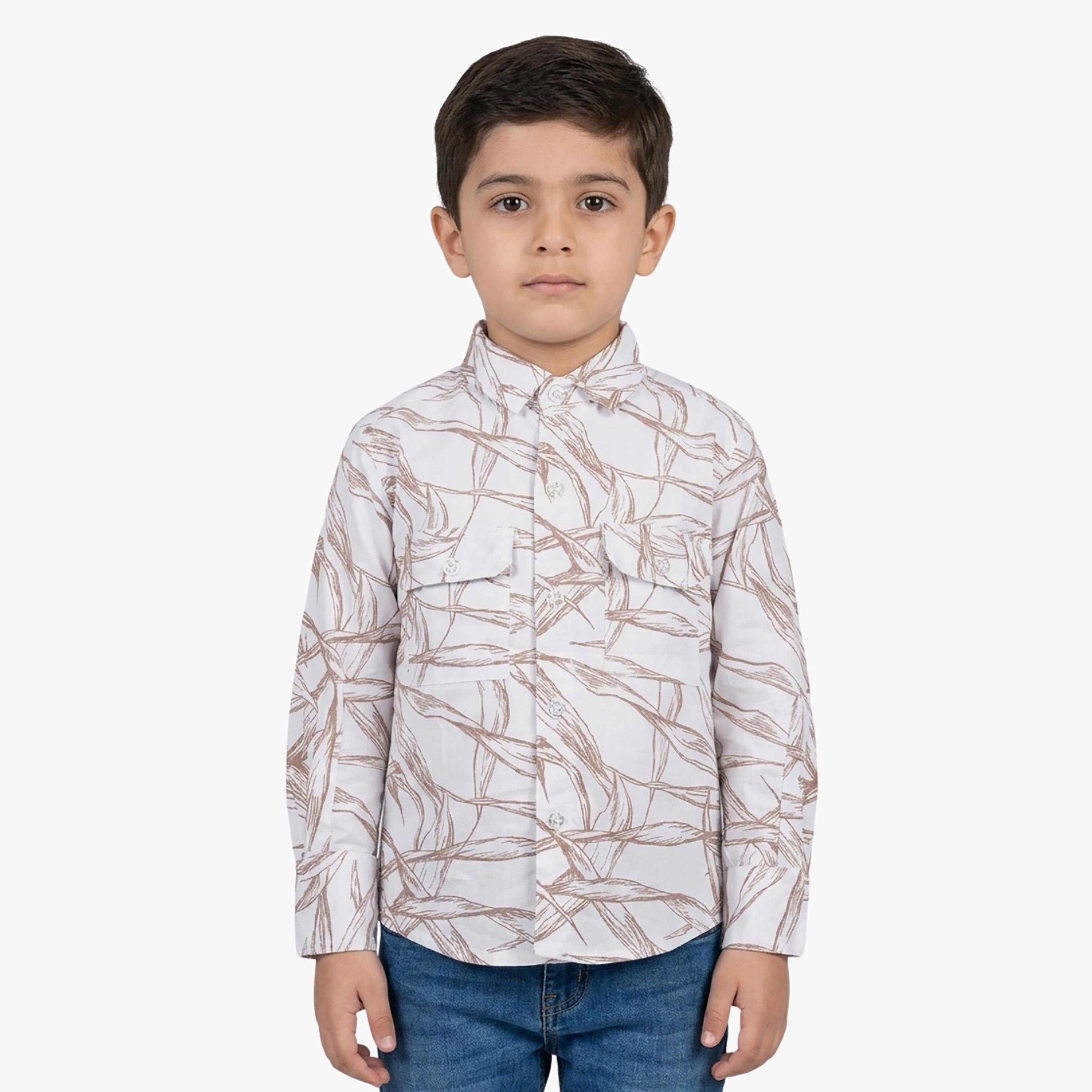 Babyqlo Printed Long Sleeves Casual Shirt-boys-clothing-shirts-image-1