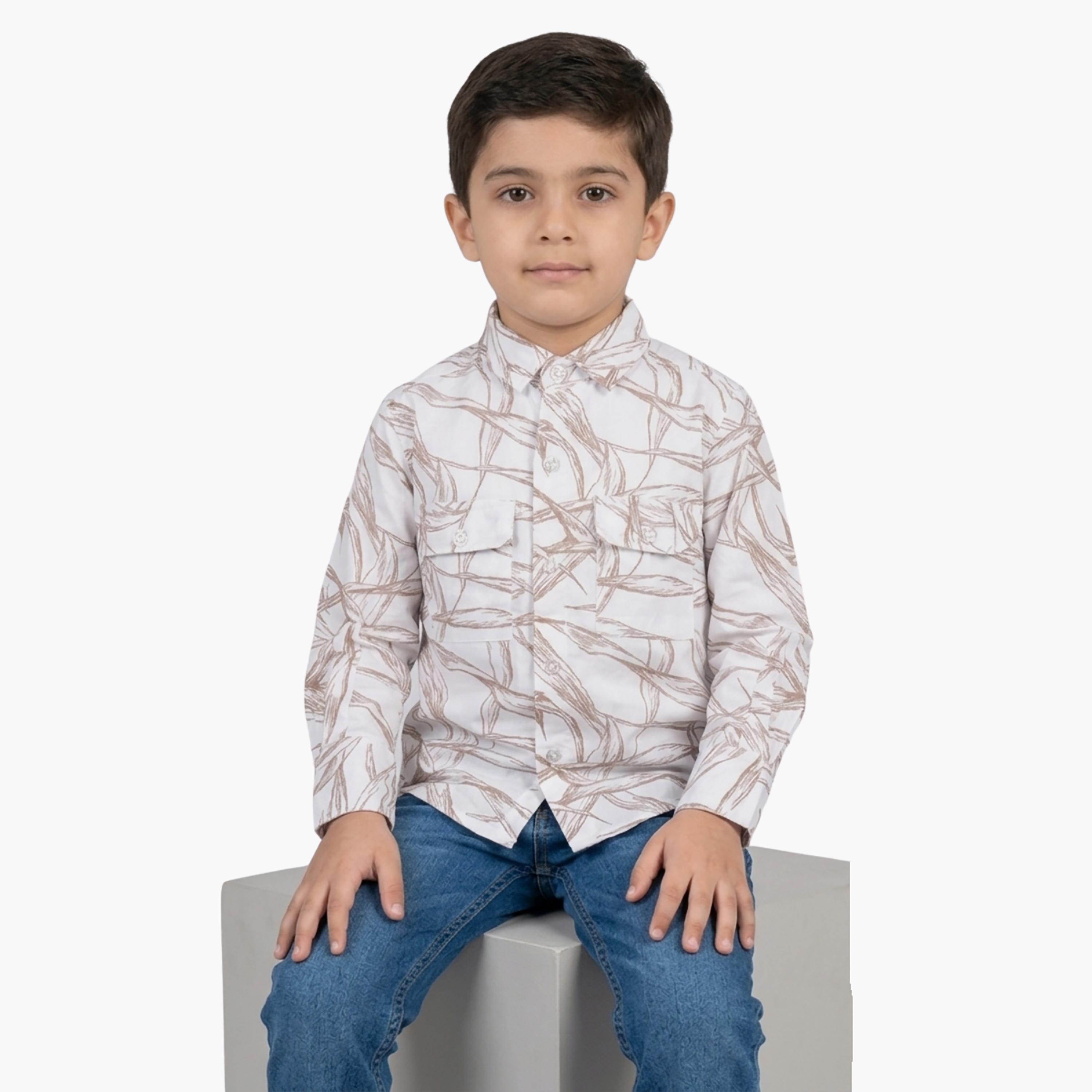 Babyqlo Printed Long Sleeves Casual Shirt-boys-clothing-shirts-image-4