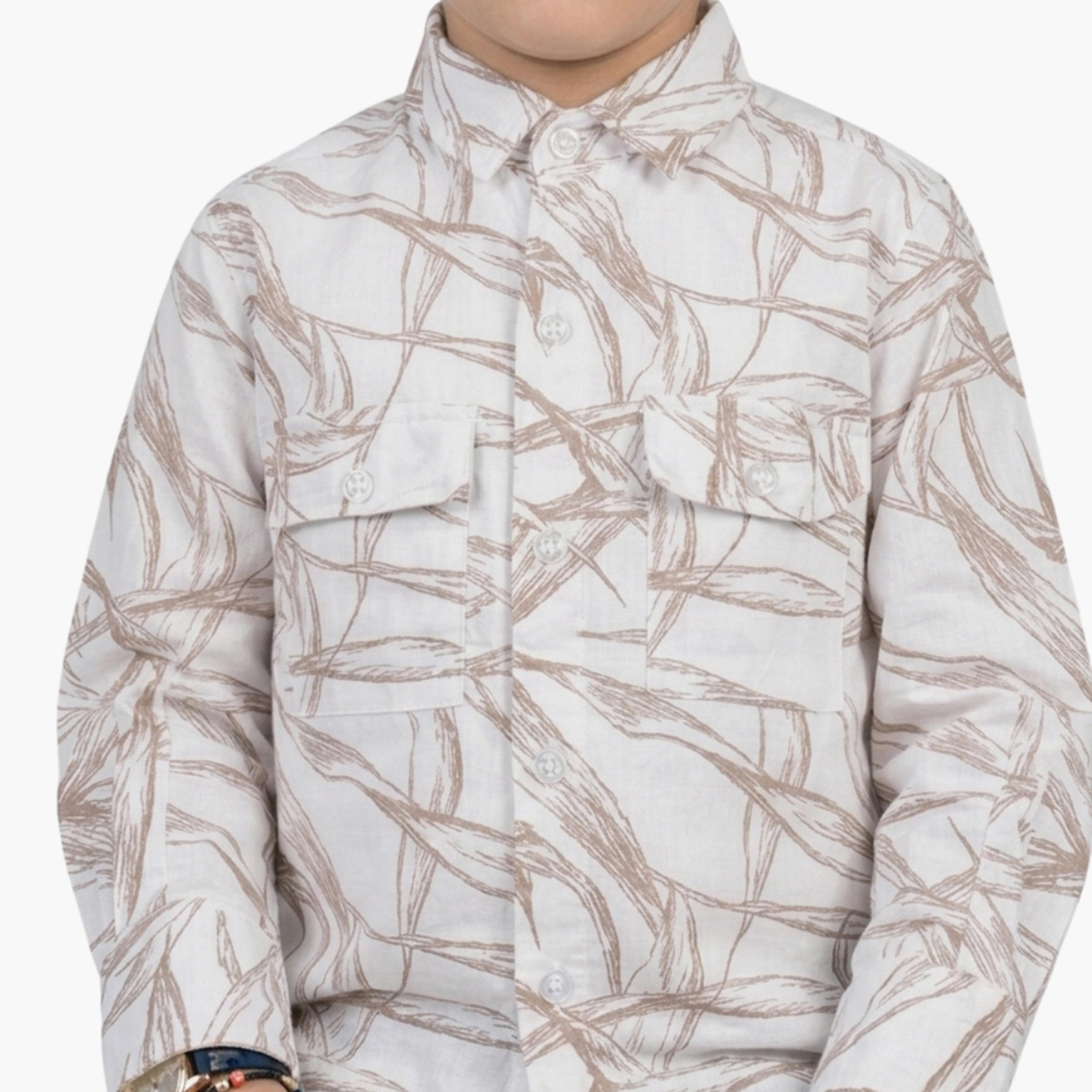 Babyqlo Printed Long Sleeves Casual Shirt-boys-clothing-shirts-image-5