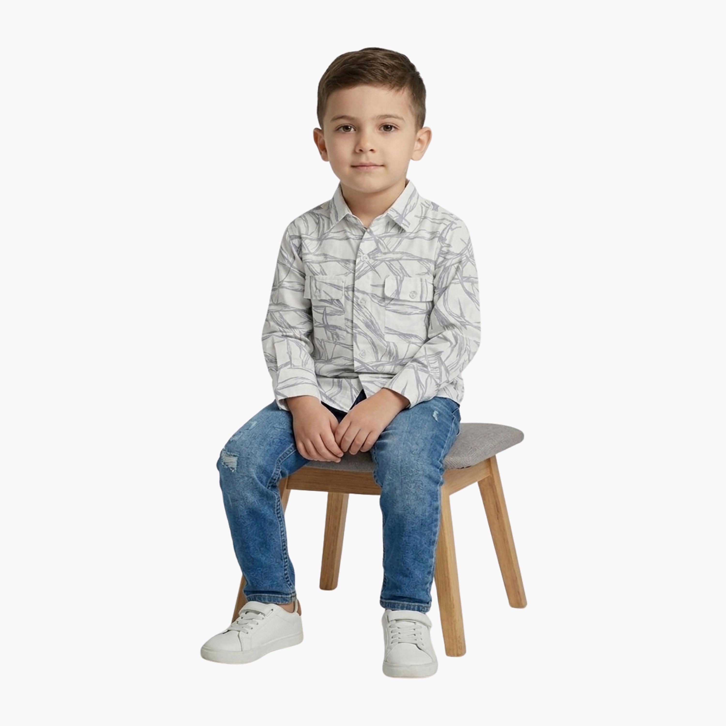 Babyqlo Printed Long Sleeves Casual Shirt-boys-clothing-shirts-image-4