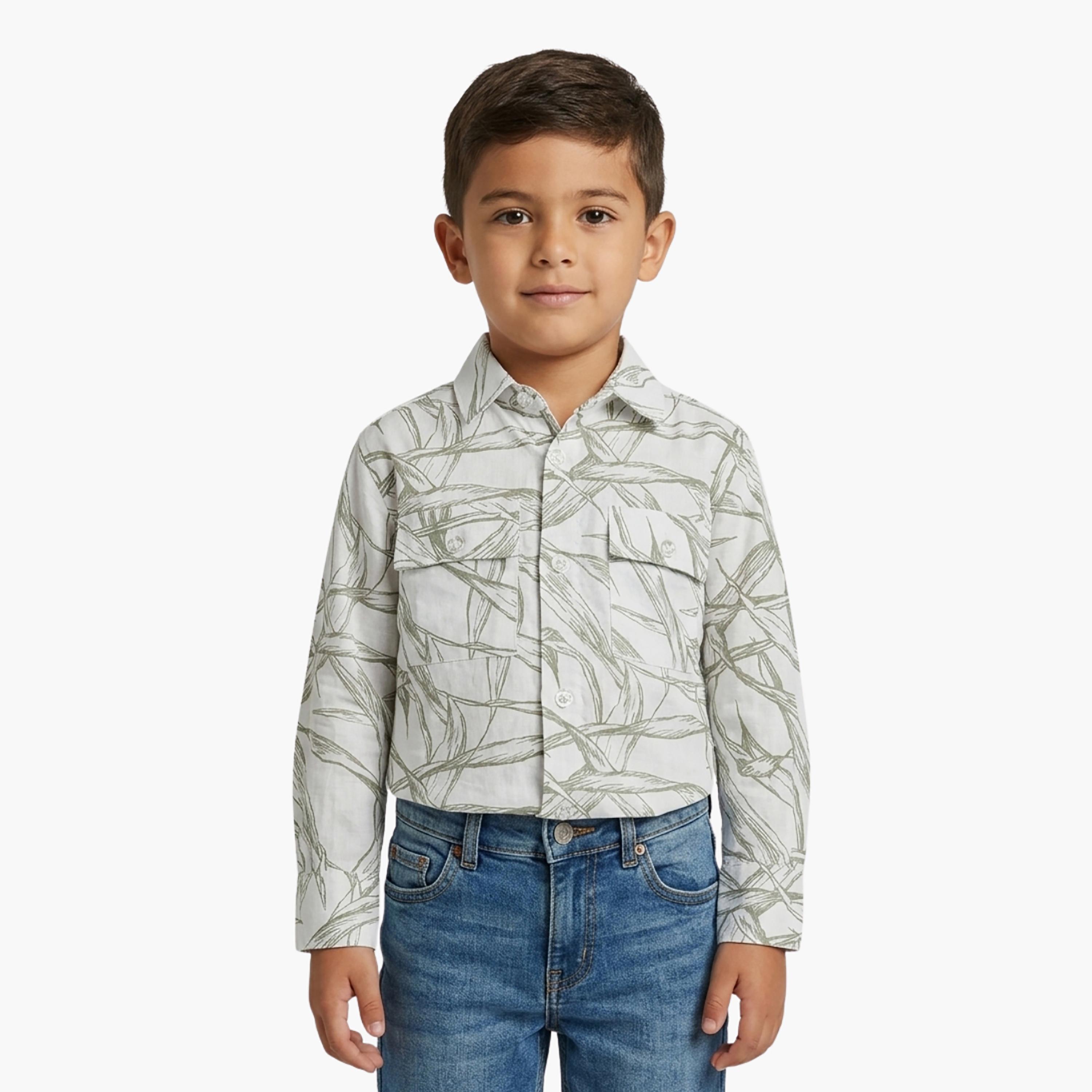 Babyqlo Printed Long Sleeves Casual Shirt-boys-clothing-shirts-image-1