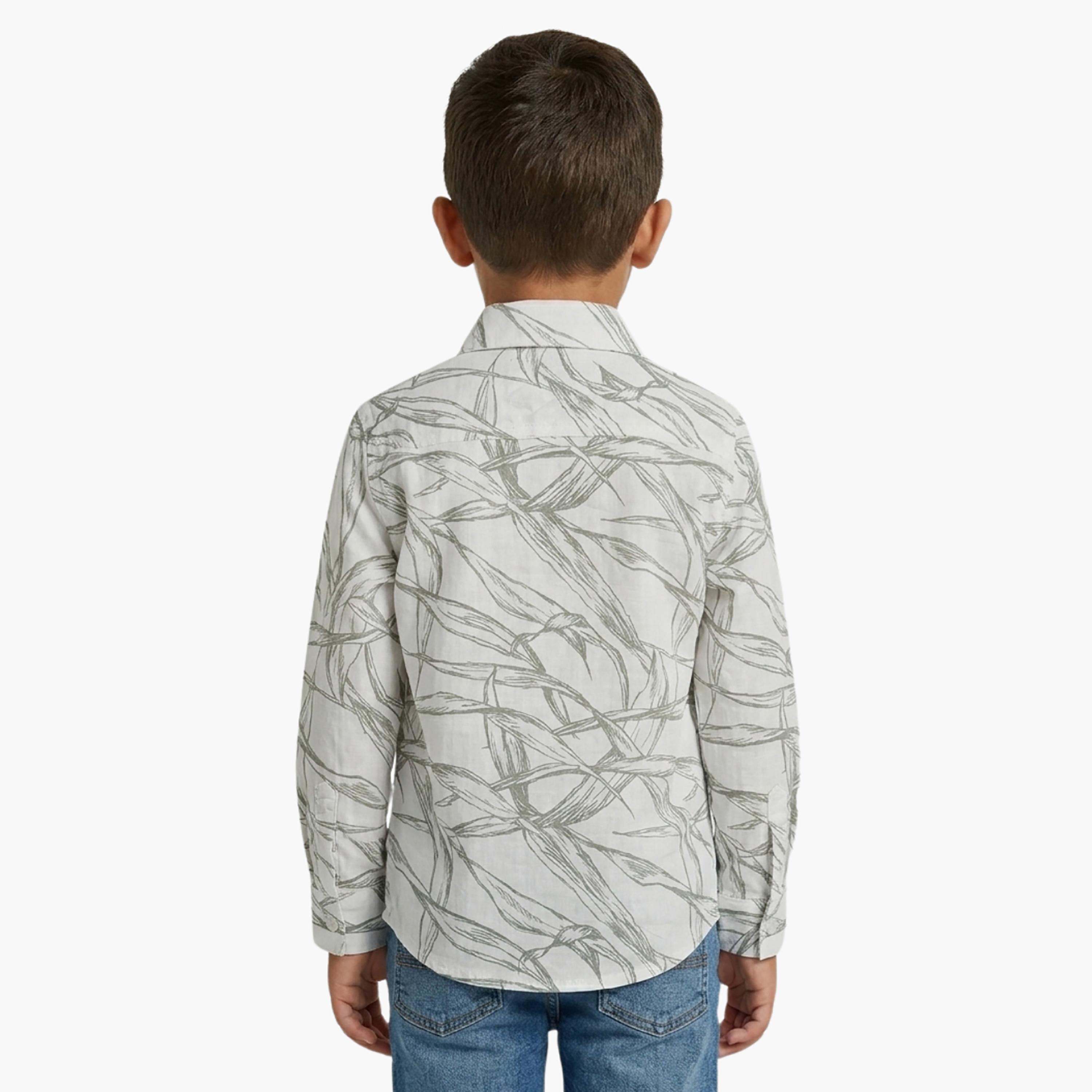 Babyqlo Printed Long Sleeves Casual Shirt-boys-clothing-shirts-image-3