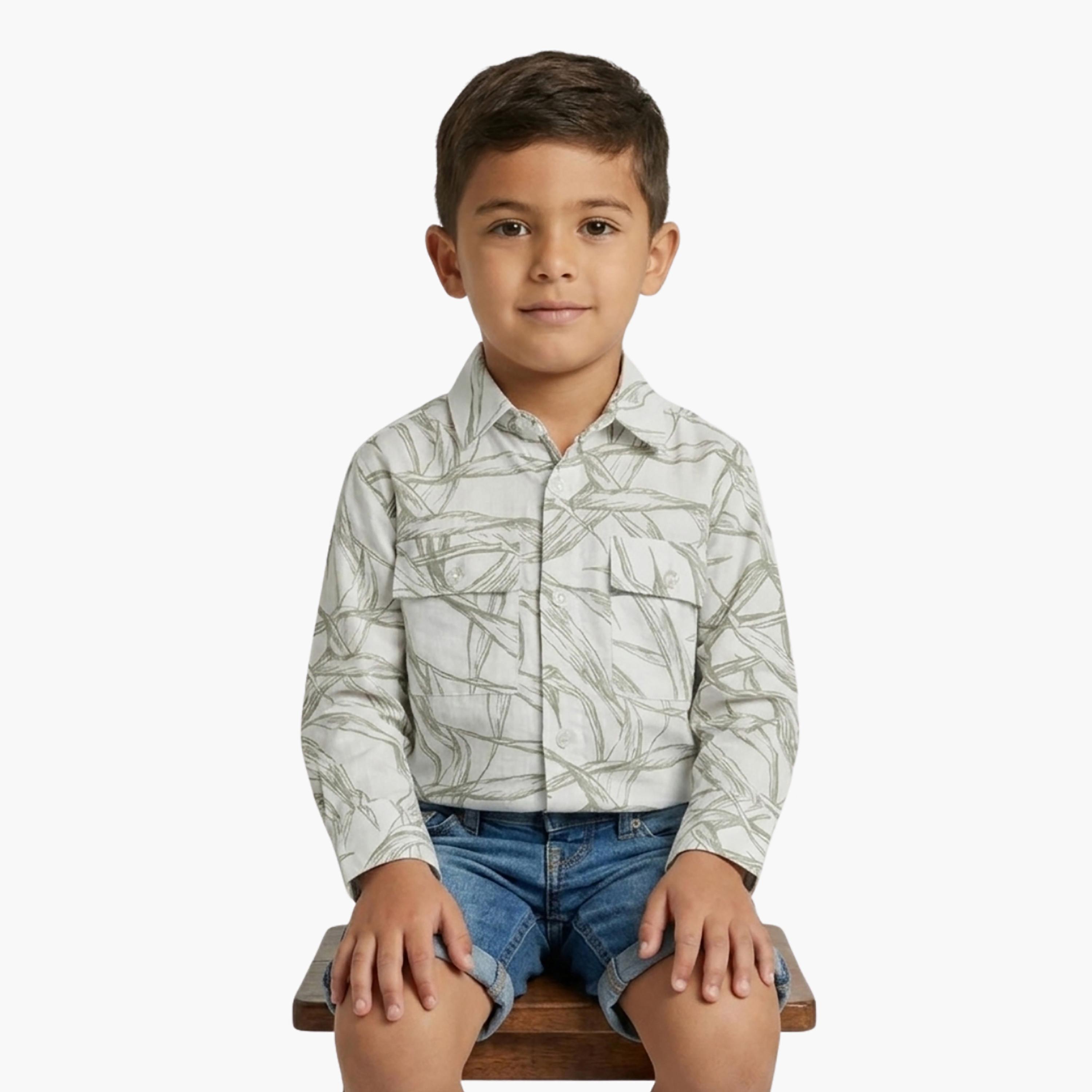 Babyqlo Printed Long Sleeves Casual Shirt-boys-clothing-shirts-image-4