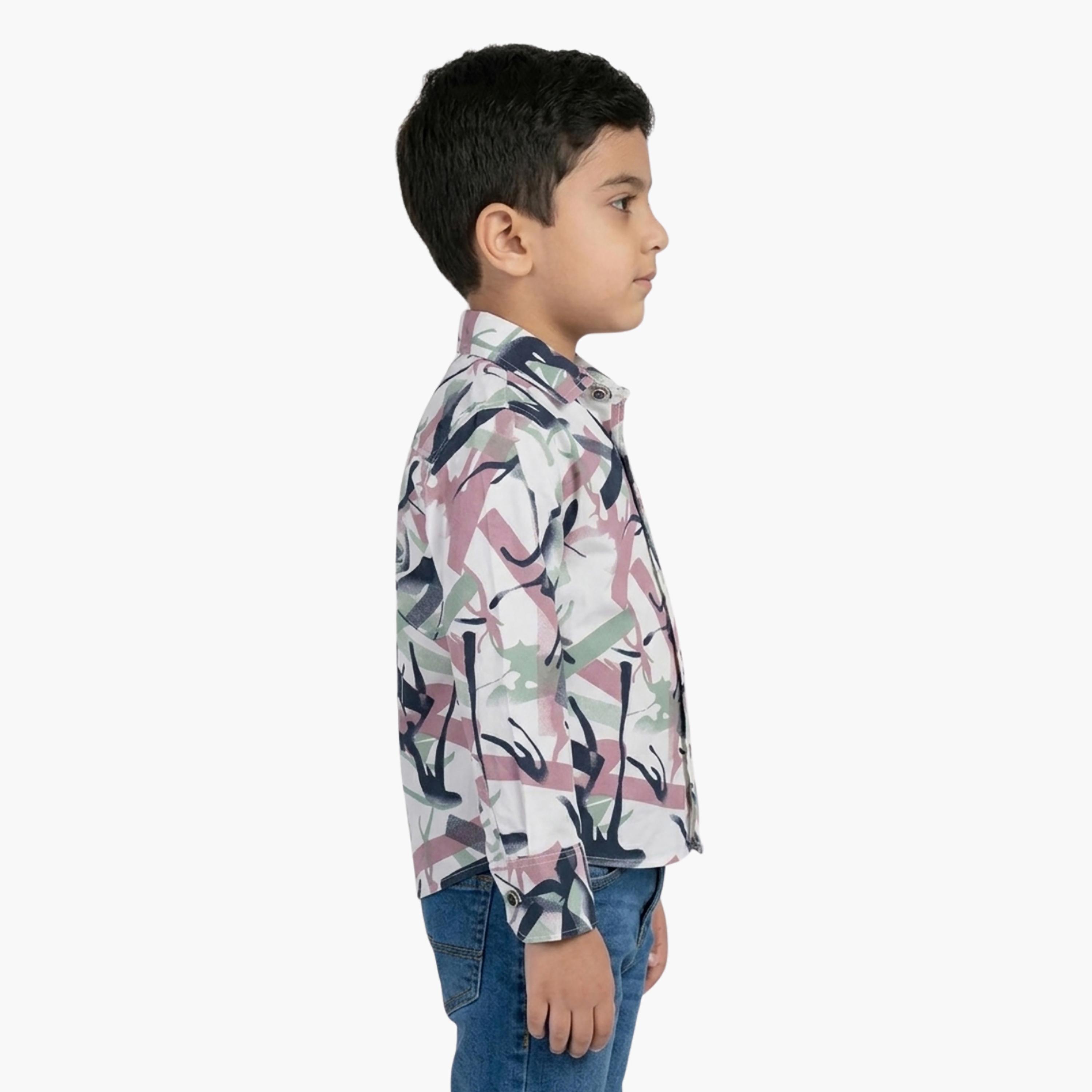 Babyqlo Abstract Long Sleeves Casual Shirt-boys-clothing-shirts-image-2