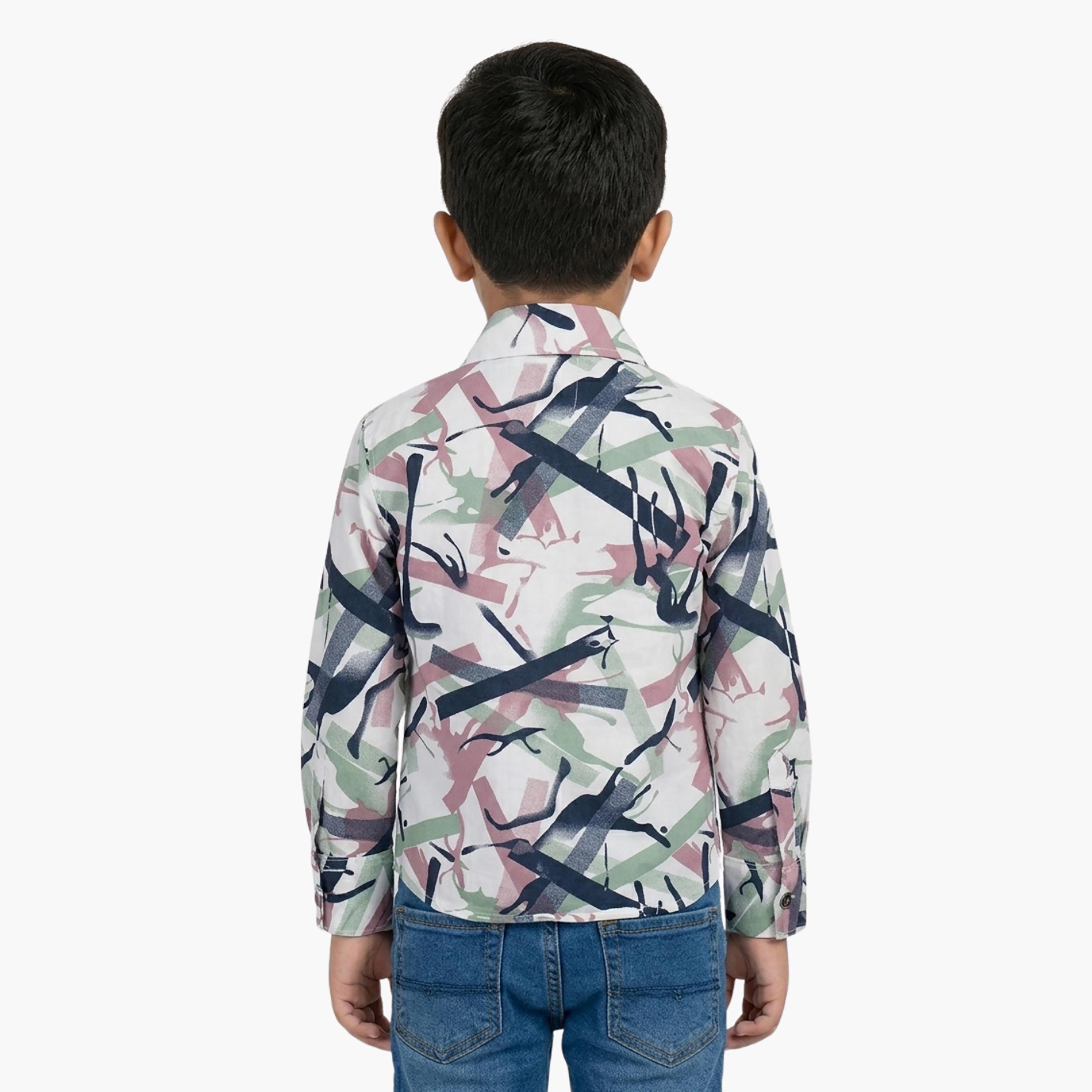Babyqlo Abstract Long Sleeves Casual Shirt-boys-clothing-shirts-image-3