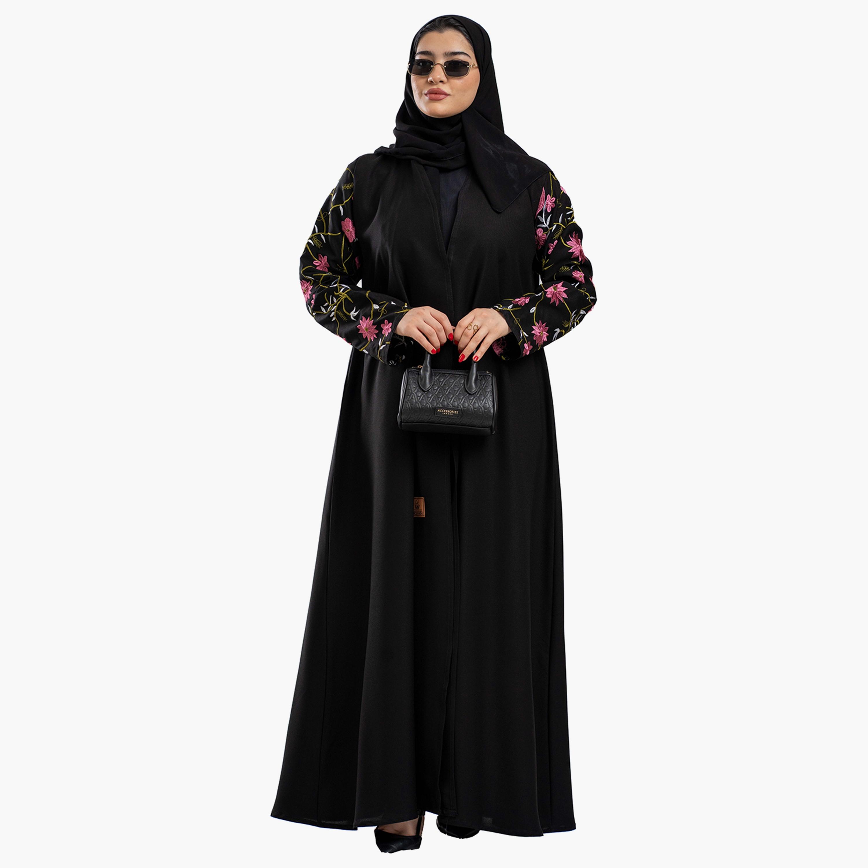 Zahiyh Embroidered Classic Abaya with Hijab-women-arabicclothing-abayas-image-2