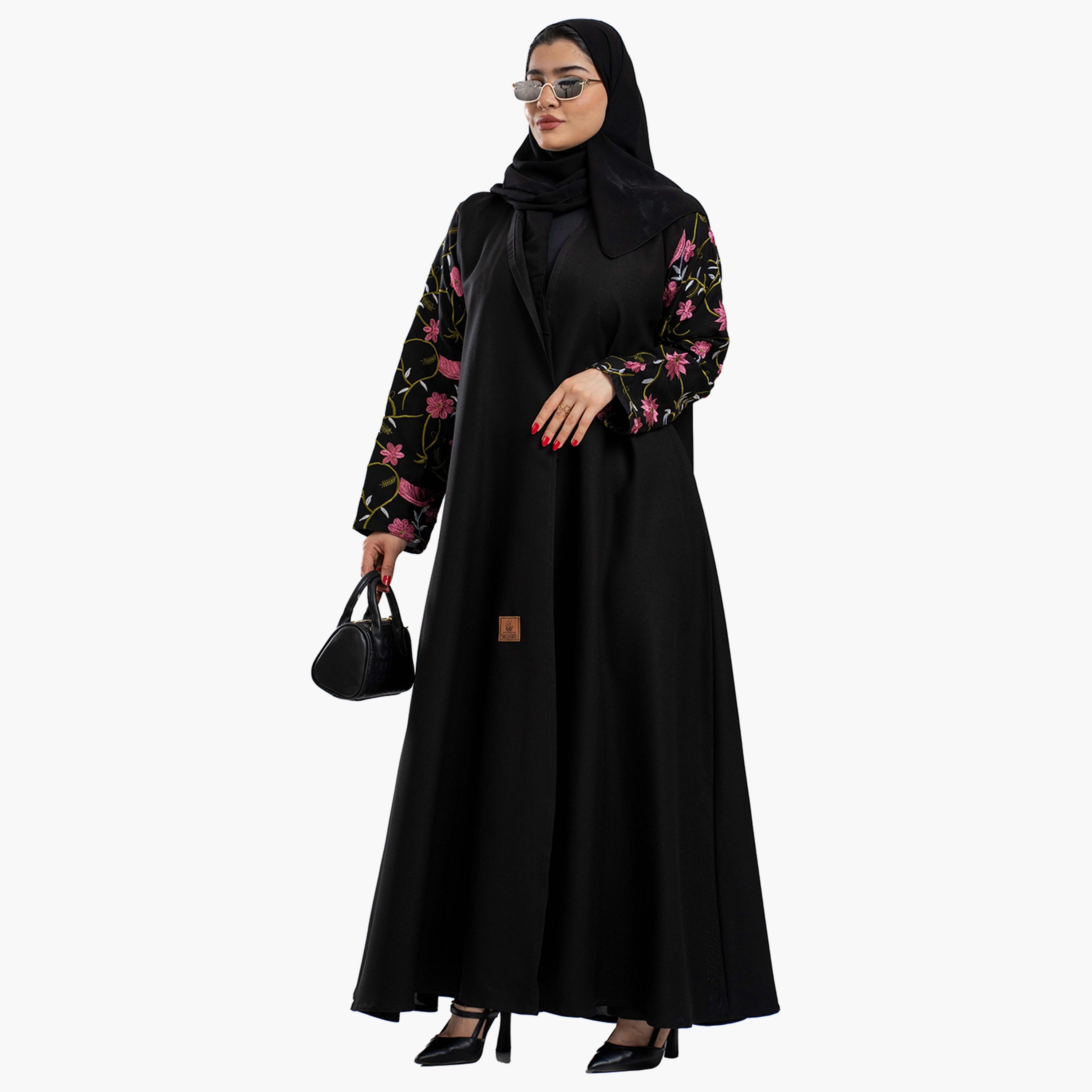 Zahiyh Embroidered Classic Abaya with Hijab-women-arabicclothing-abayas-image-3