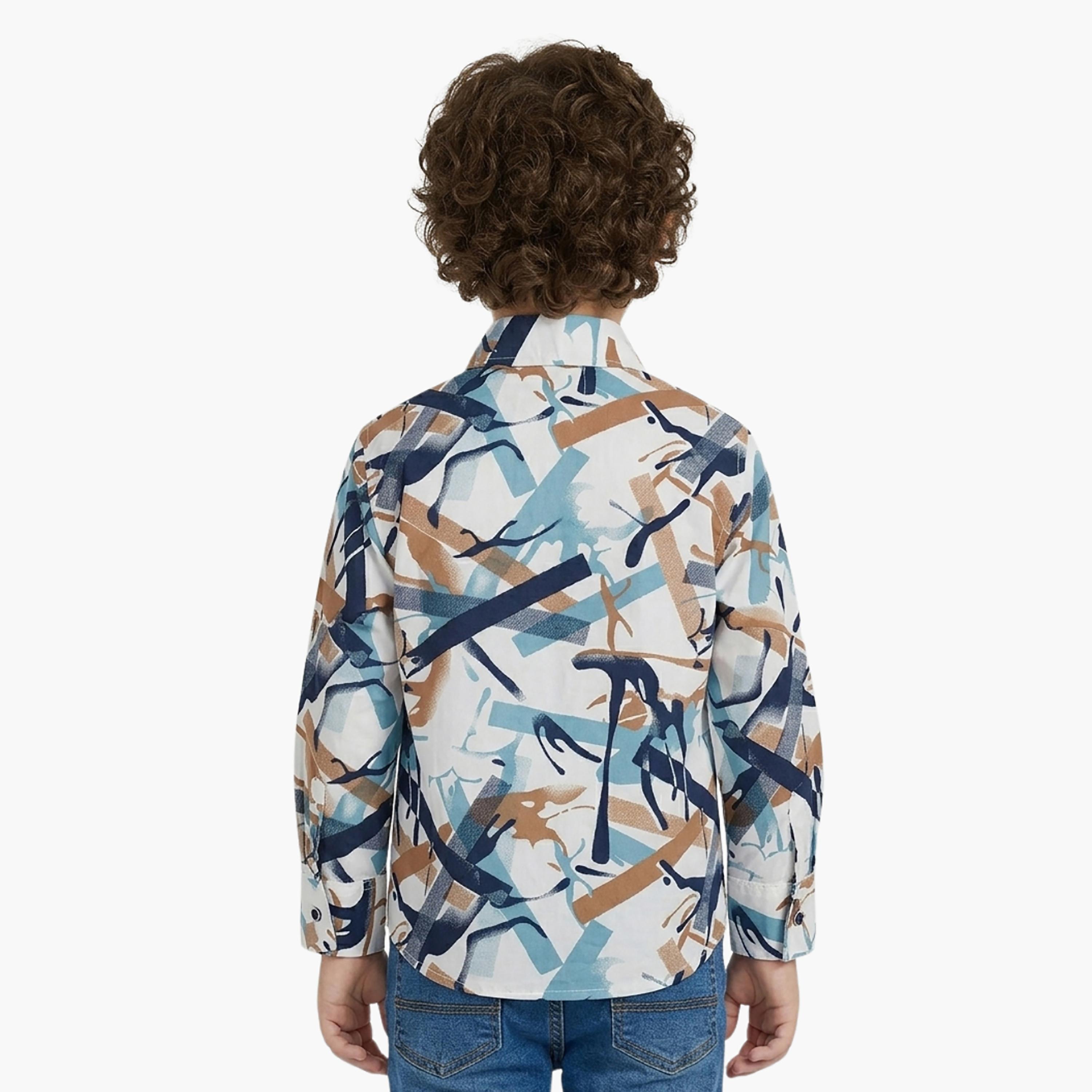 Babyqlo Abstract Long Sleeves Casual Shirt-boys-clothing-shirts-image-3