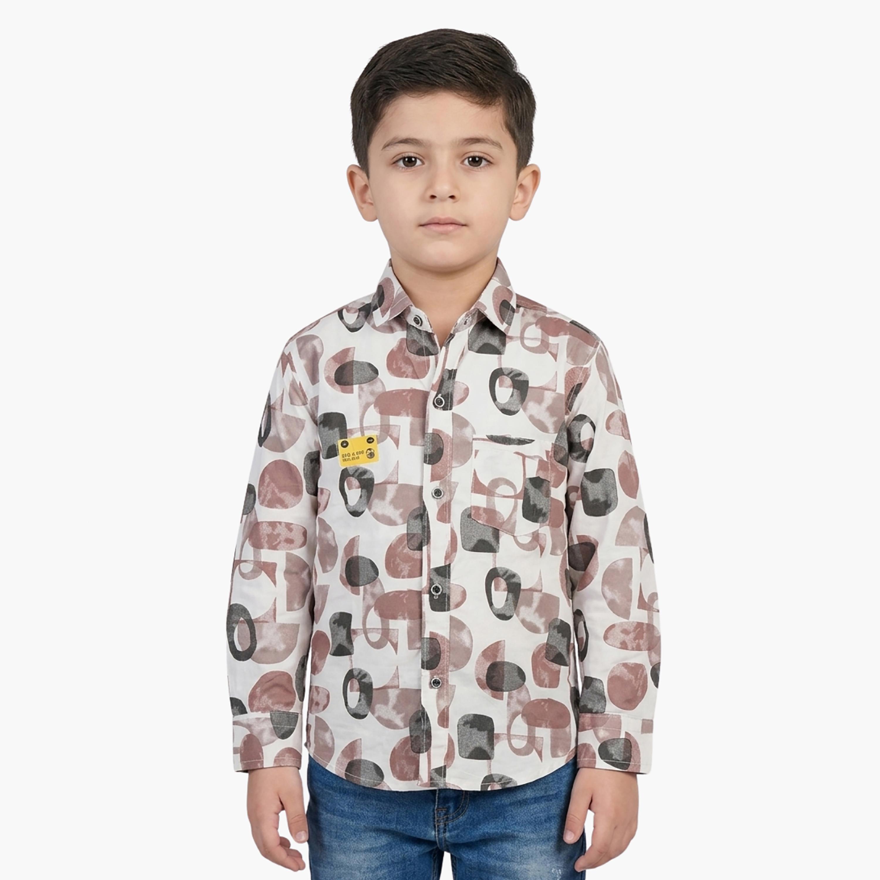 Babyqlo Printed Long Sleeves Casual Shirt-boys-clothing-shirts-image-1