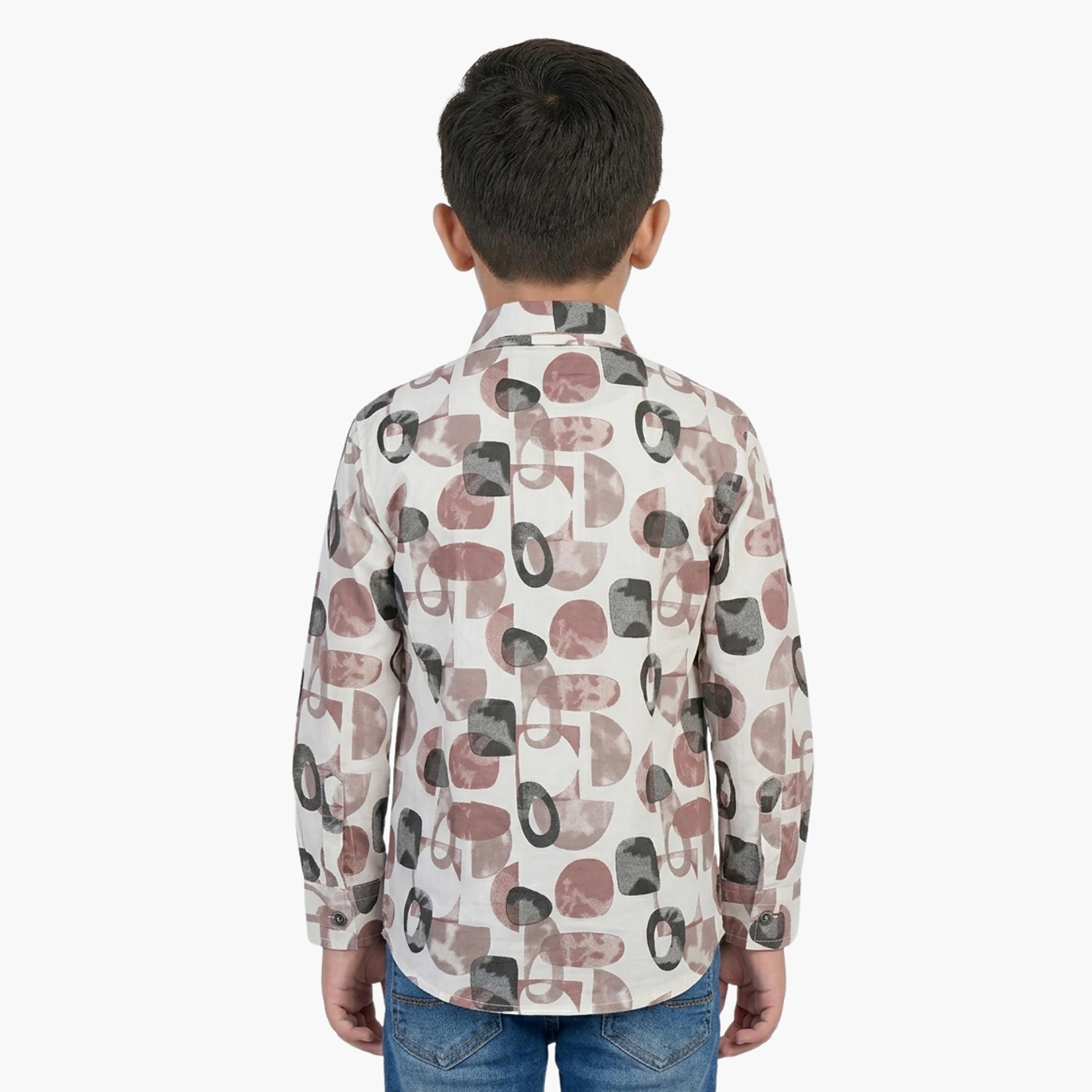 Babyqlo Printed Long Sleeves Casual Shirt-boys-clothing-shirts-image-3