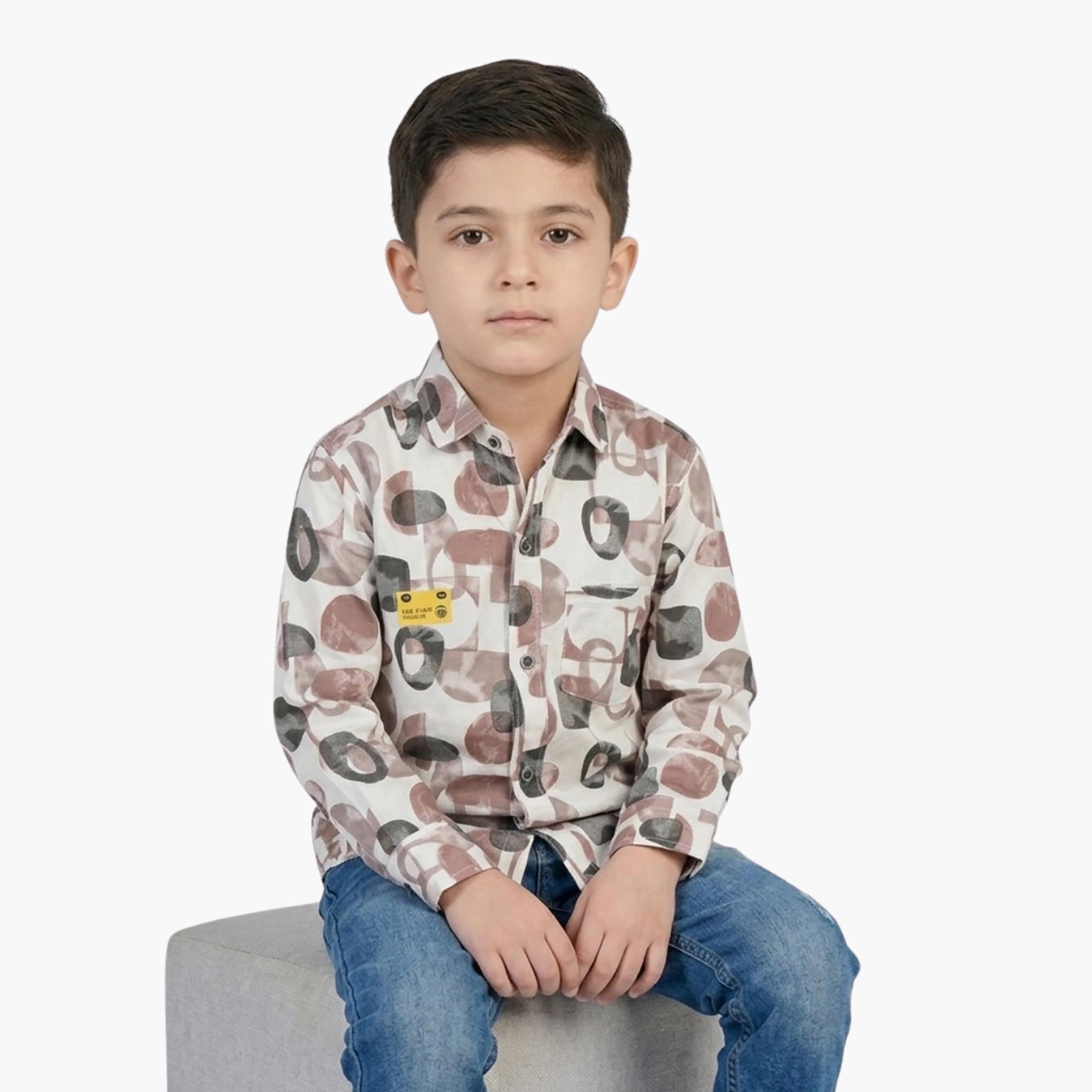 Babyqlo Printed Long Sleeves Casual Shirt-boys-clothing-shirts-image-4