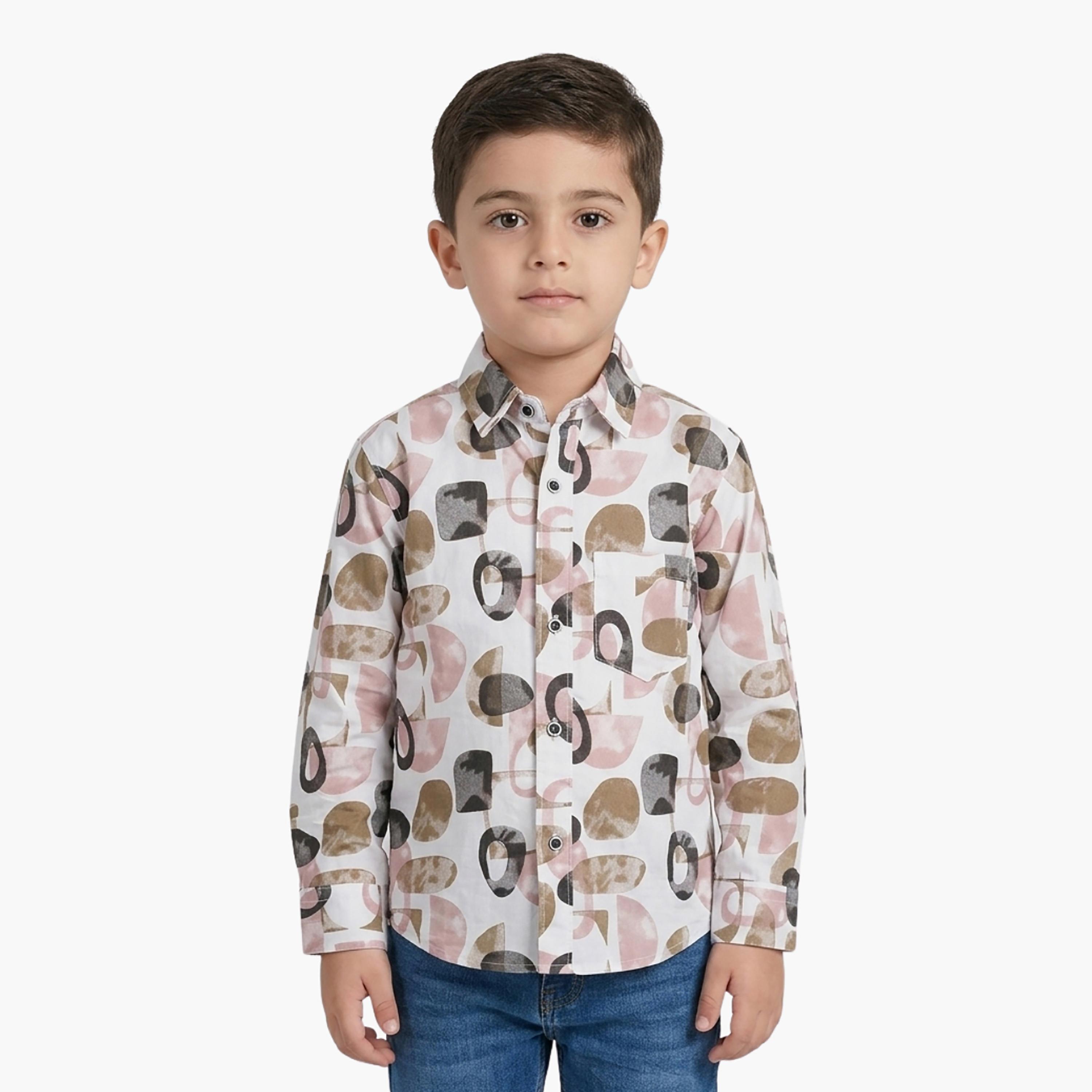 Babyqlo Printed Long Sleeves Casual Shirt-boys-clothing-shirts-image-1