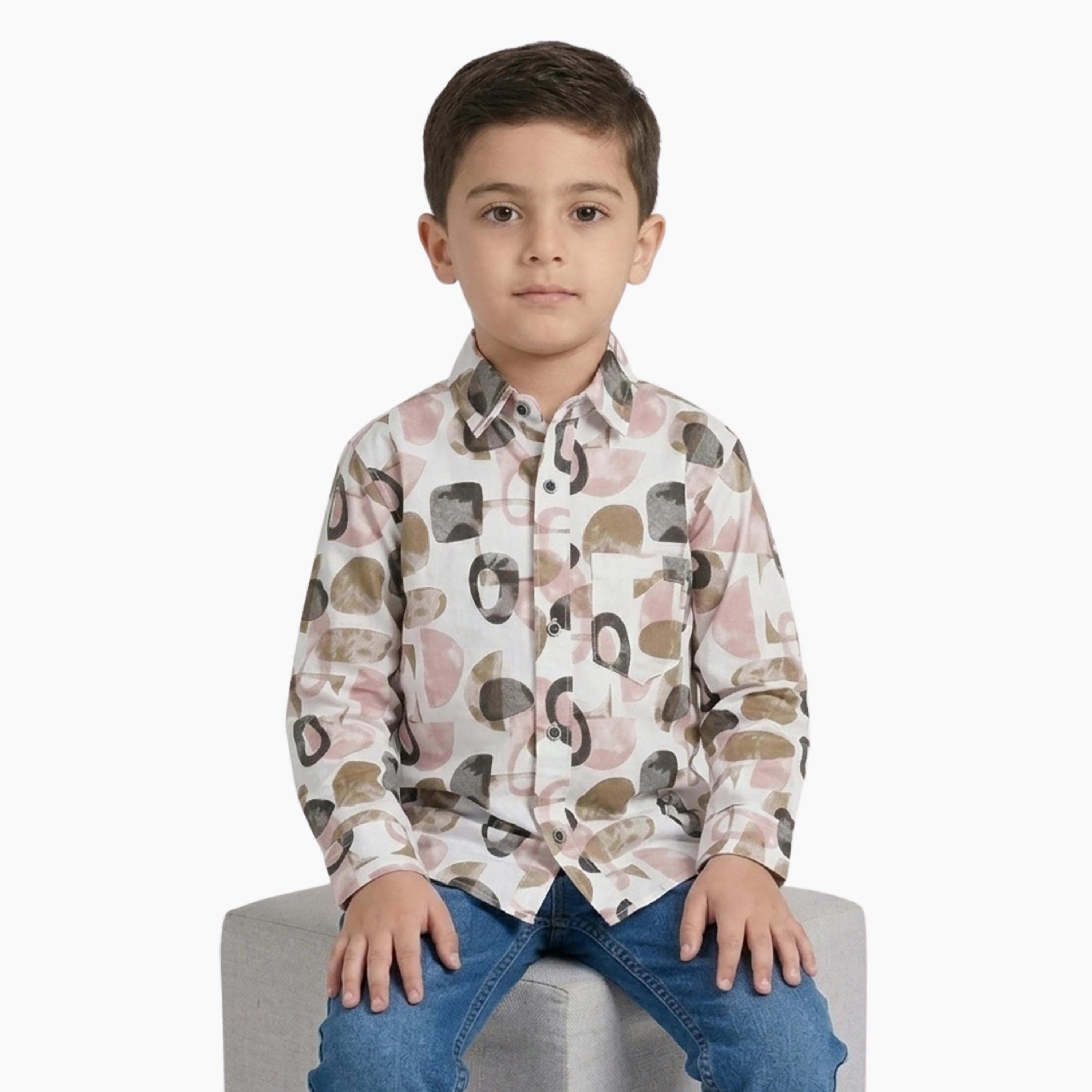 Babyqlo Printed Long Sleeves Casual Shirt-boys-clothing-shirts-image-4