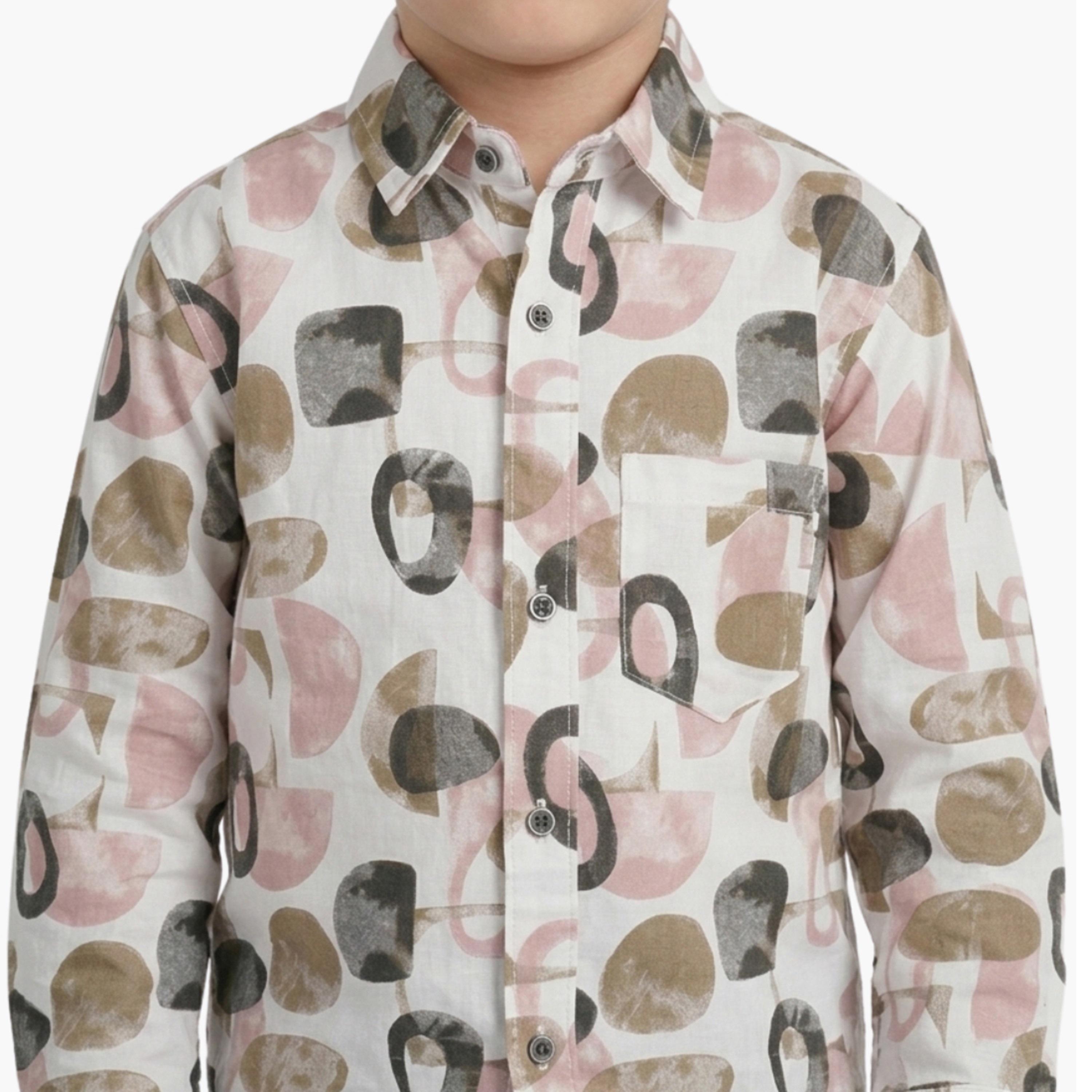 Babyqlo Printed Long Sleeves Casual Shirt-boys-clothing-shirts-image-5