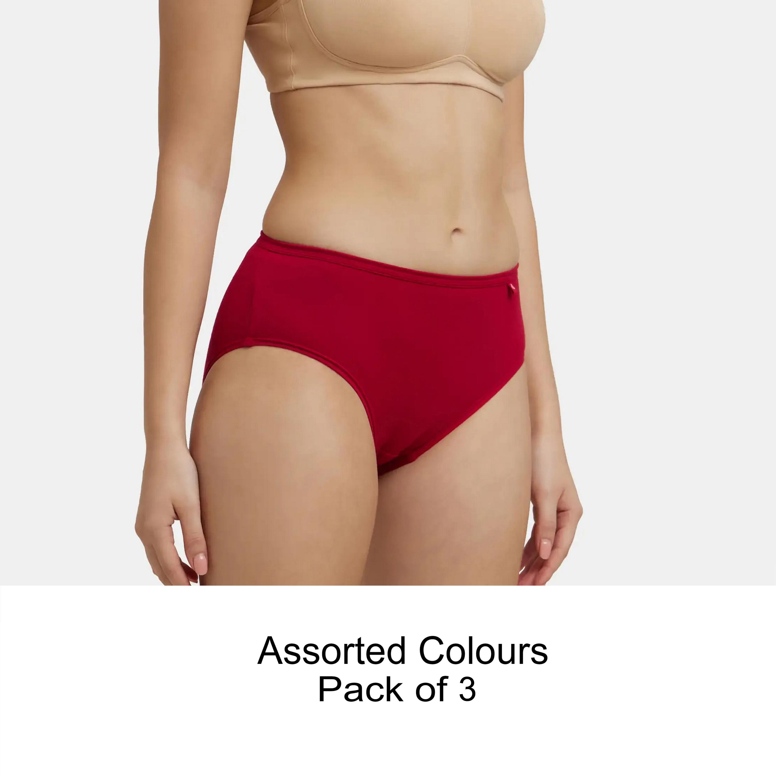 Jockey Assorted Pack of 3 Simple Comfort Plain Cotton Women's Hipster Panty-women-clothing-lingerie-panties-image-1
