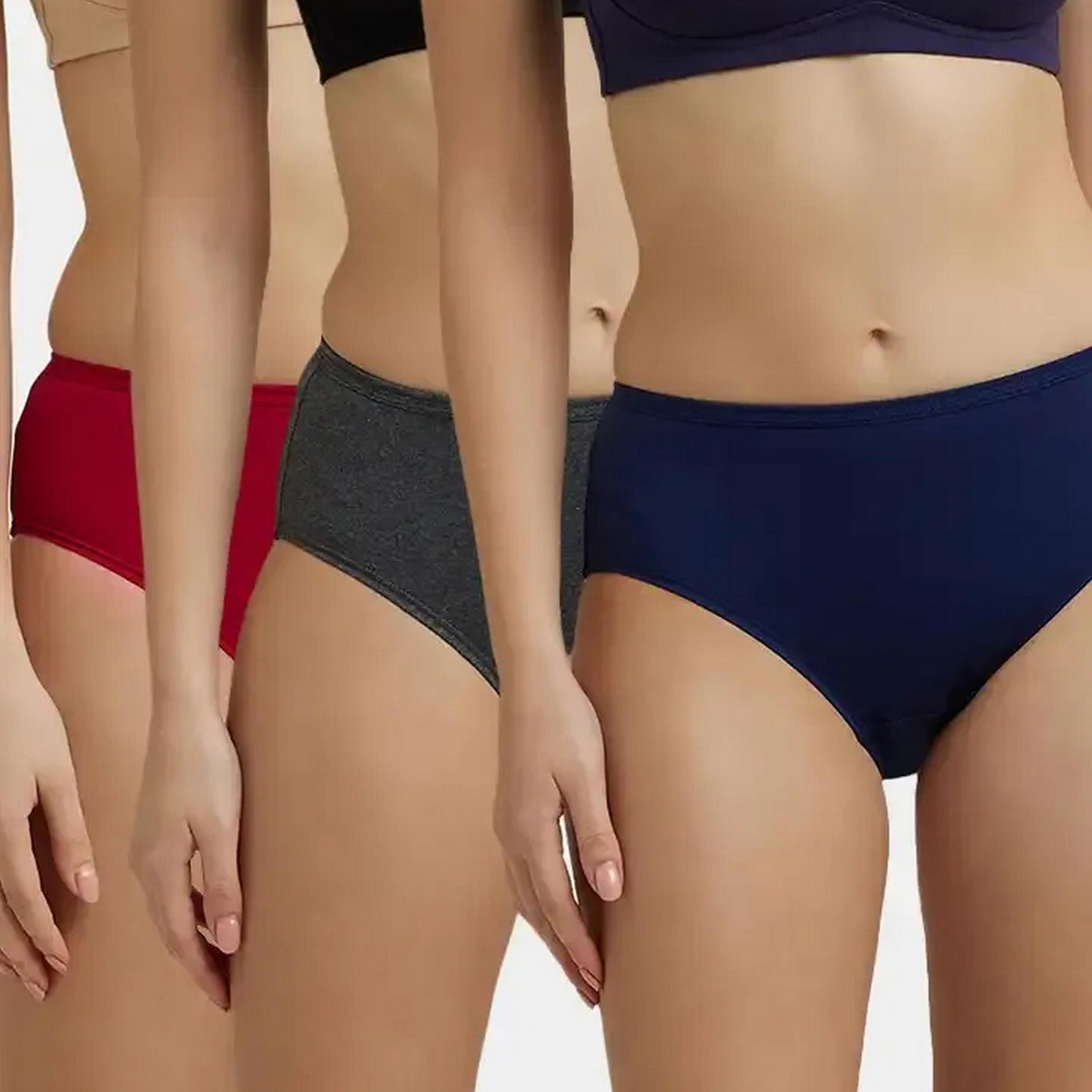 مجموعة متنوعة من 3 سراويل داخلية نسائية مريحة من القطن سادة من جوكي-women-clothing-lingerie-panties-image-5