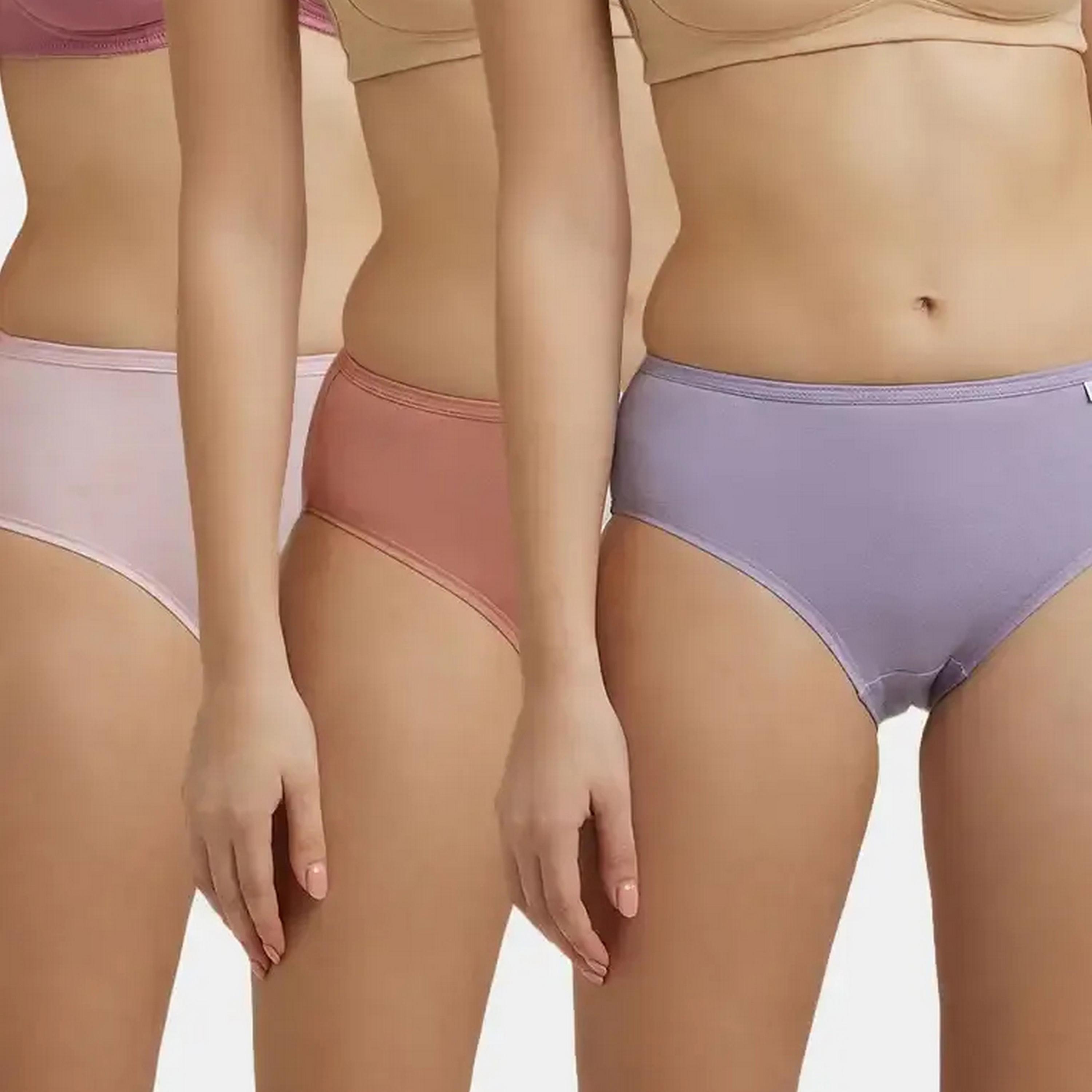 مجموعة متنوعة من 3 سراويل داخلية نسائية مريحة من القطن سادة من جوكي-women-clothing-lingerie-panties-image-5