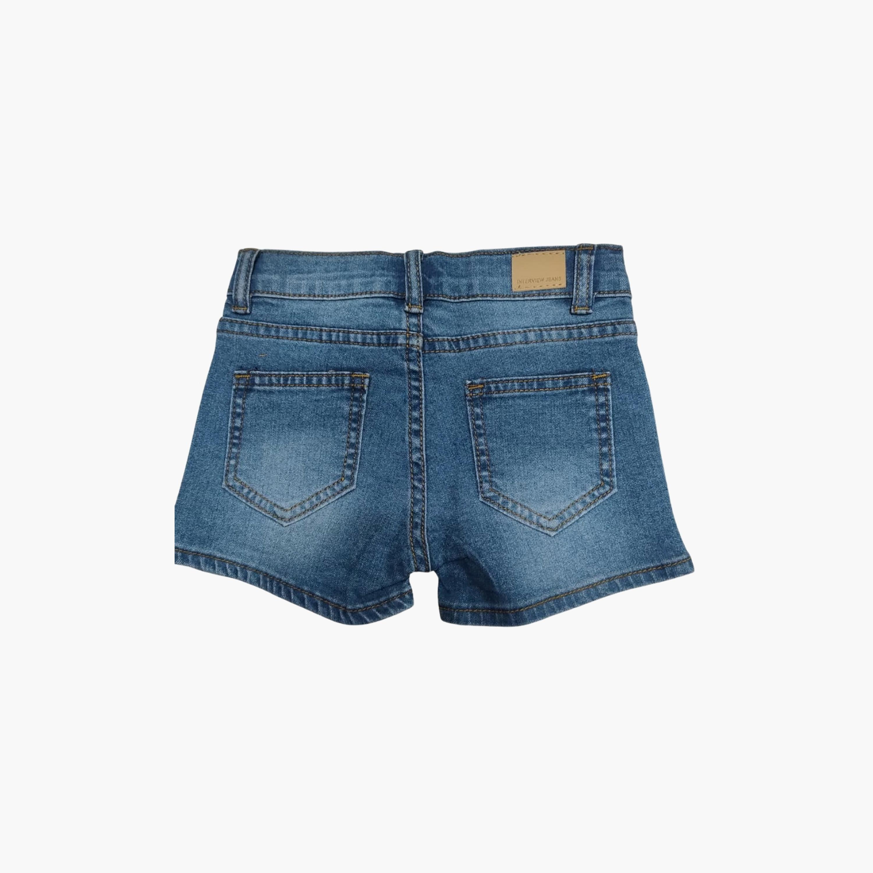 Babyqlo Heart Printed Adjustable Waist Denim Shorts-girls-clothing-bottoms-shorts-image-4
