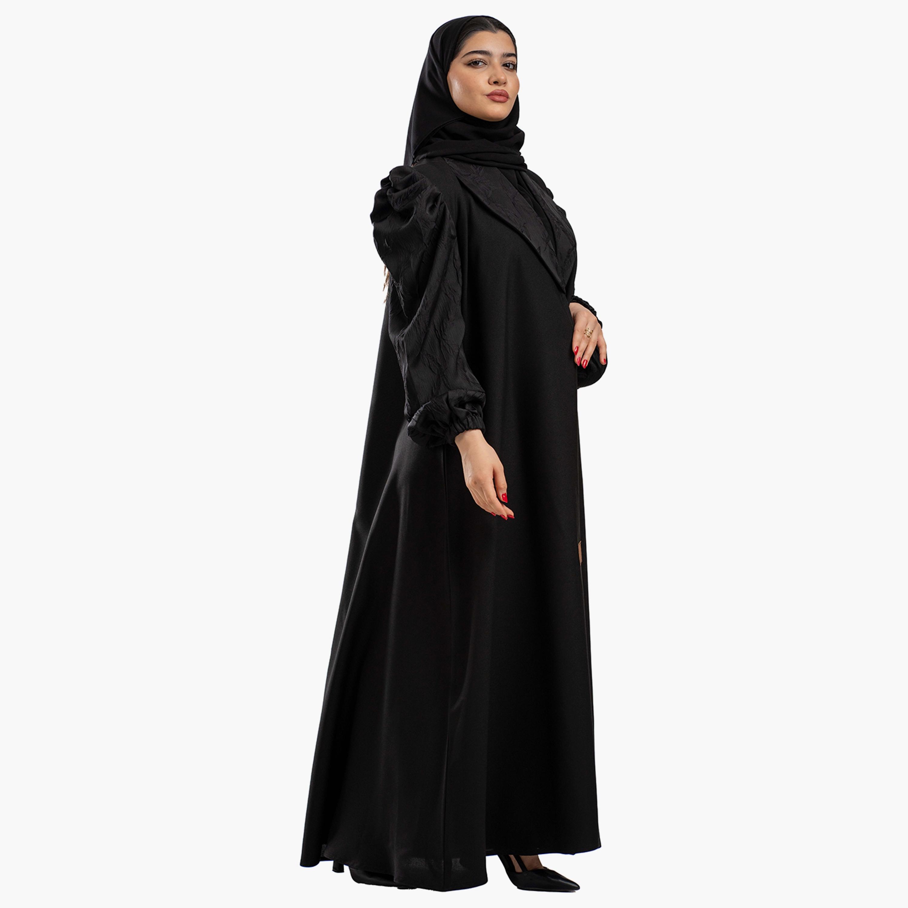 Zahiyh Embroidered Classic Abaya with Hijab-women-arabicclothing-abayas-image-3