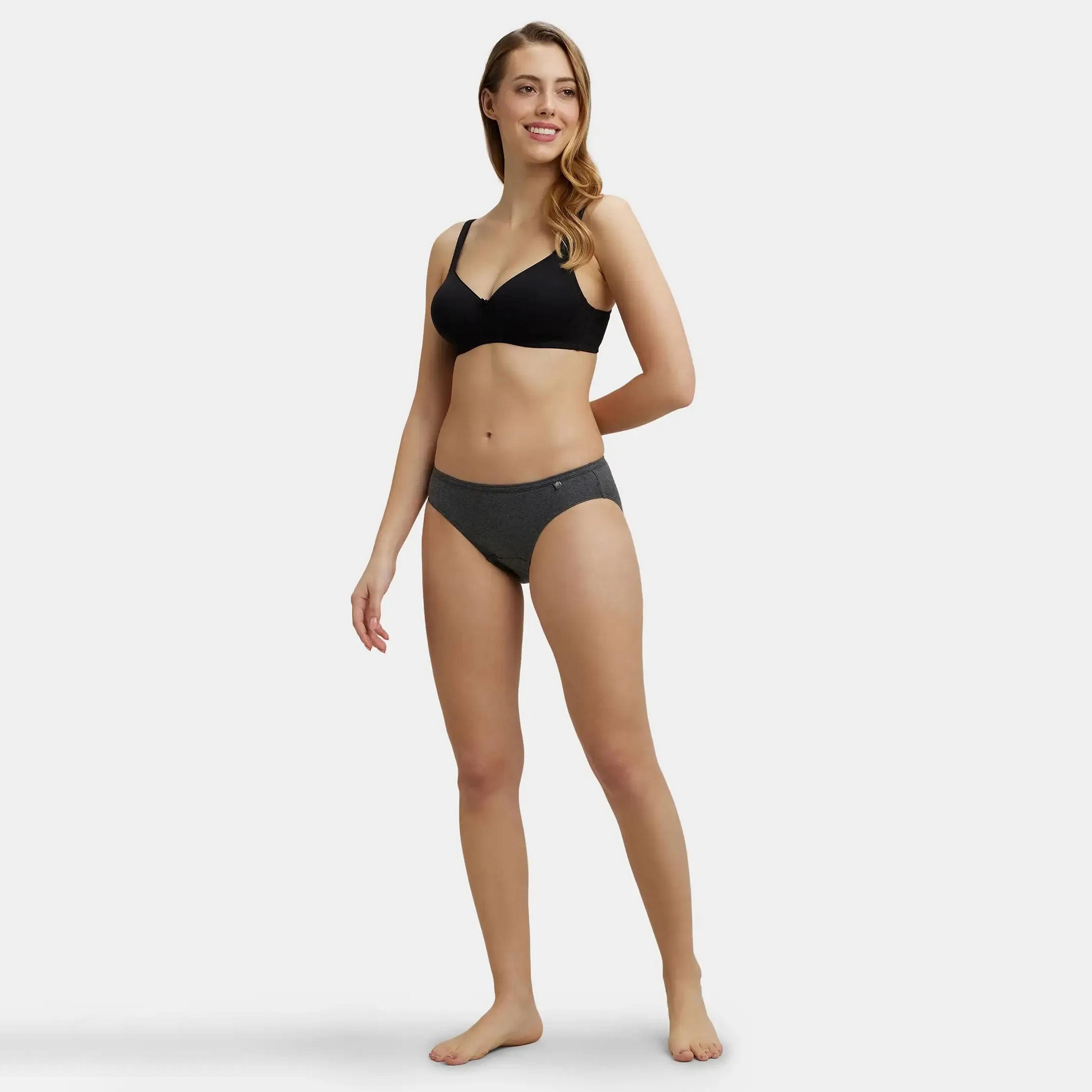 مجموعة متنوعة من 3 سراويل داخلية بكيني نسائية قطنية سادة مريحة من جوكي-women-clothing-lingerie-panties-image-2