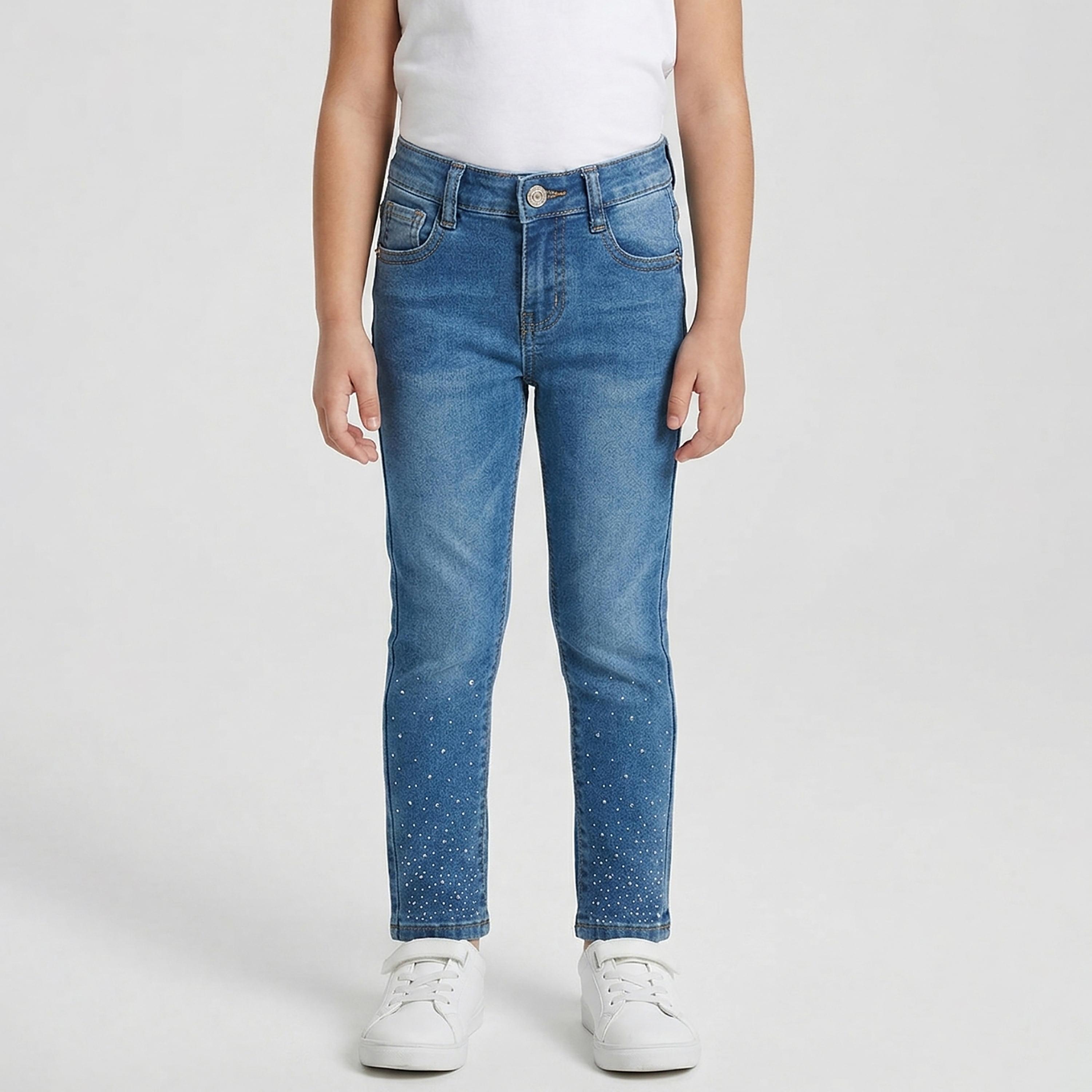 Babyqlo Embellished Adjustable Waist Skinny Jeans-girls-clothing-bottoms-jeansandjeggings-image-1