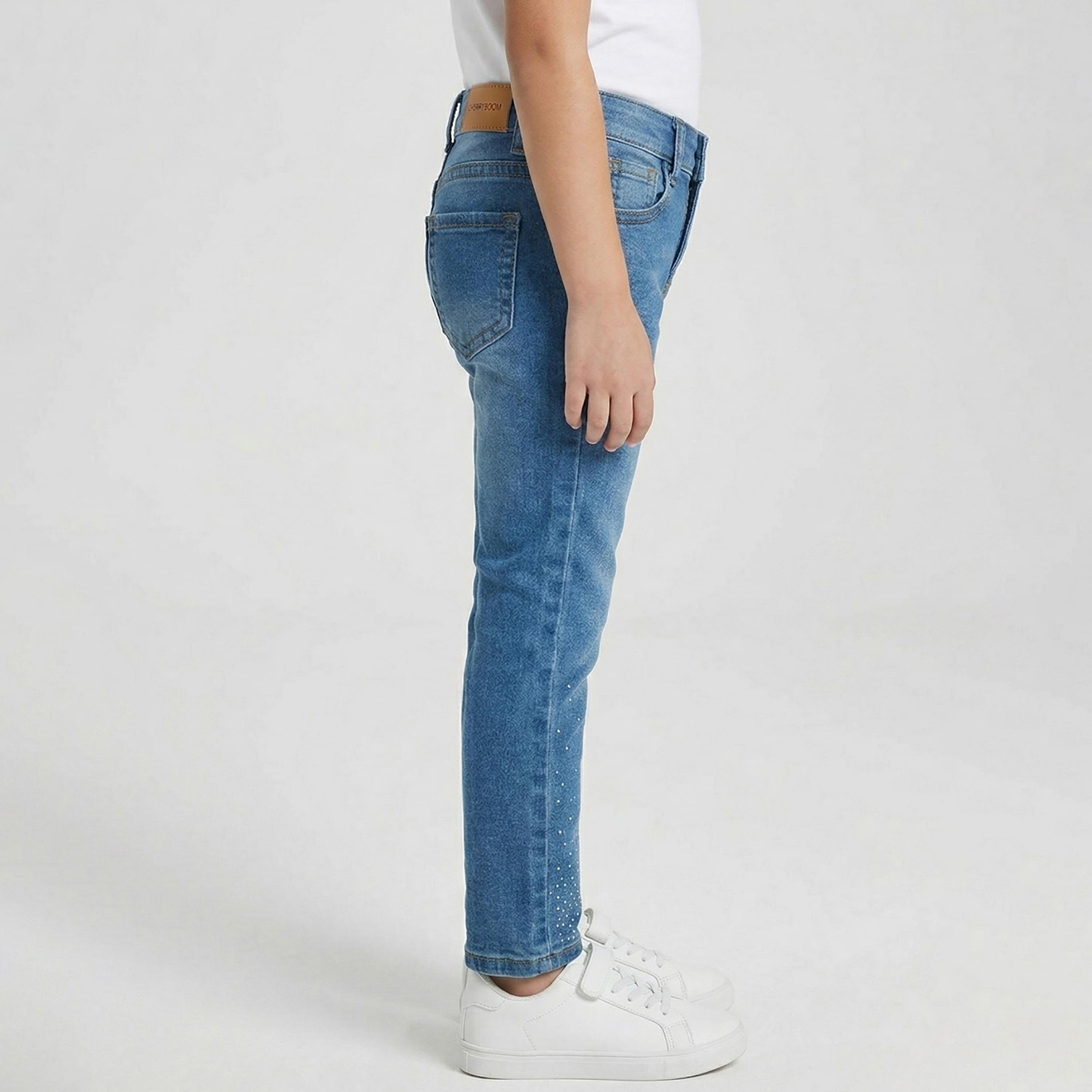 Babyqlo Embellished Adjustable Waist Skinny Jeans-girls-clothing-bottoms-jeansandjeggings-image-3