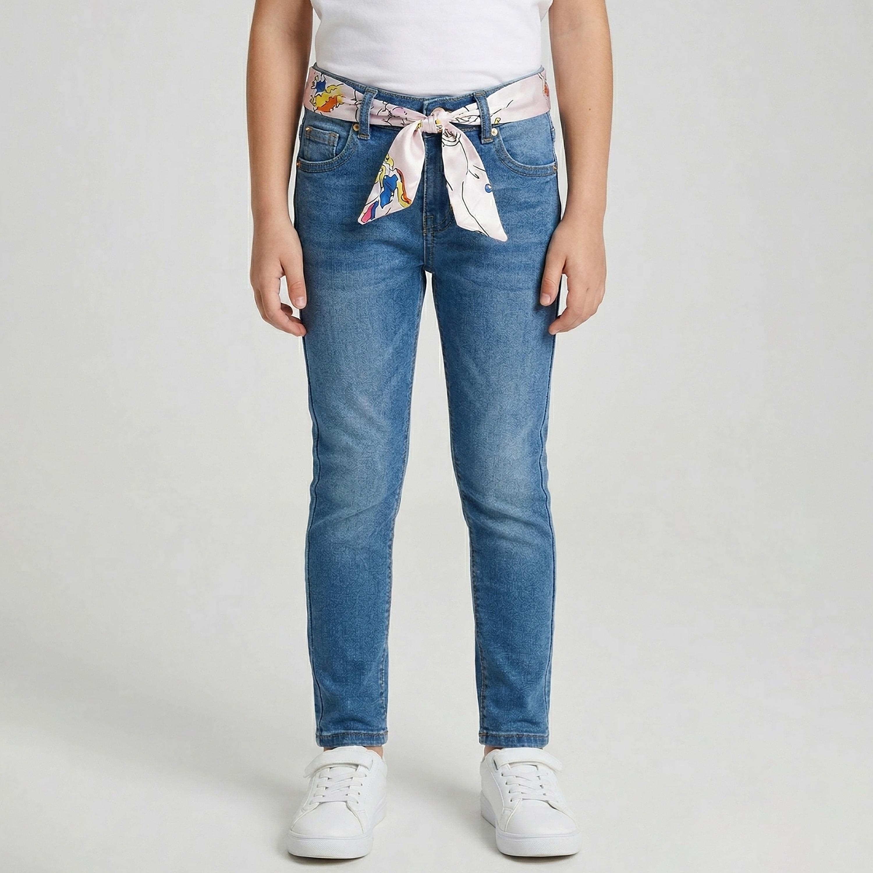 Babyqlo Solid Adjustable Waist Slim Jeans-girls-clothing-bottoms-jeansandjeggings-image-1