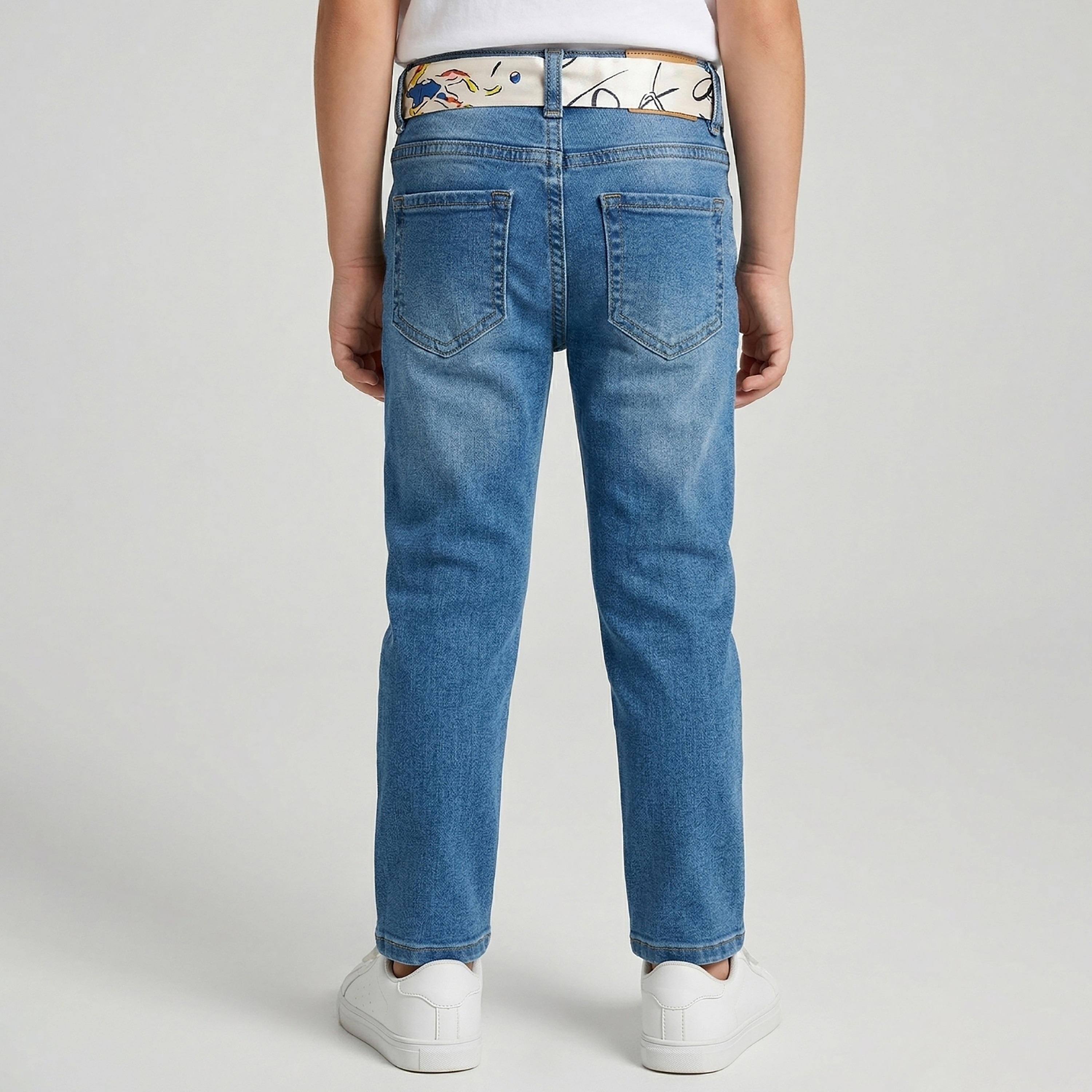 Babyqlo Solid Adjustable Waist Slim Jeans-girls-clothing-bottoms-jeansandjeggings-image-2