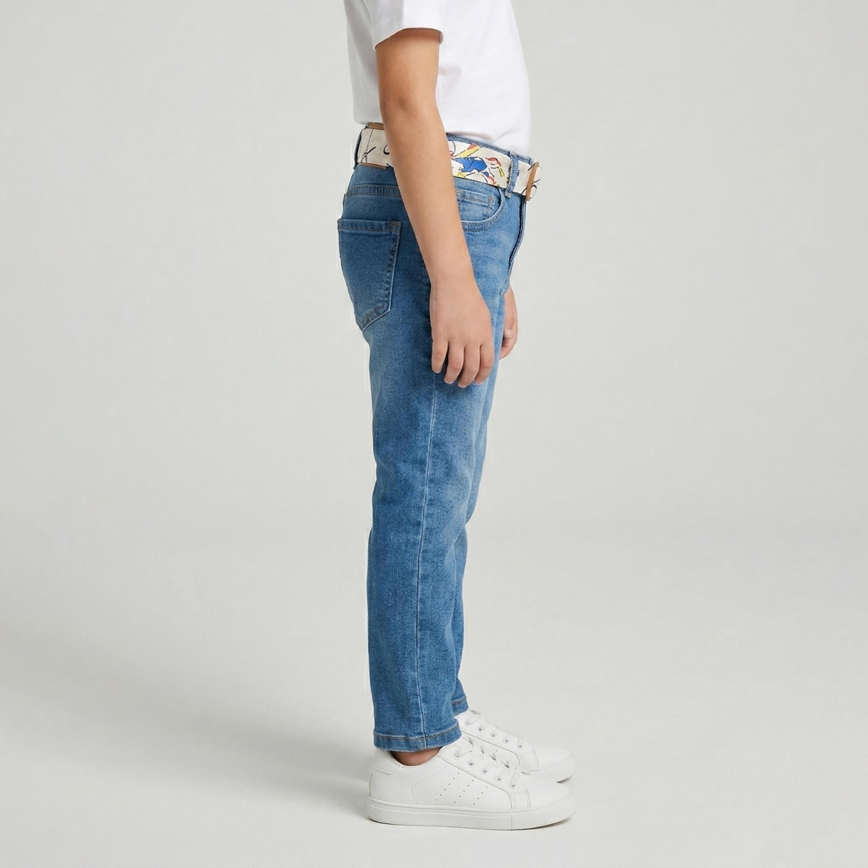 Babyqlo Solid Adjustable Waist Slim Jeans-girls-clothing-bottoms-jeansandjeggings-image-3