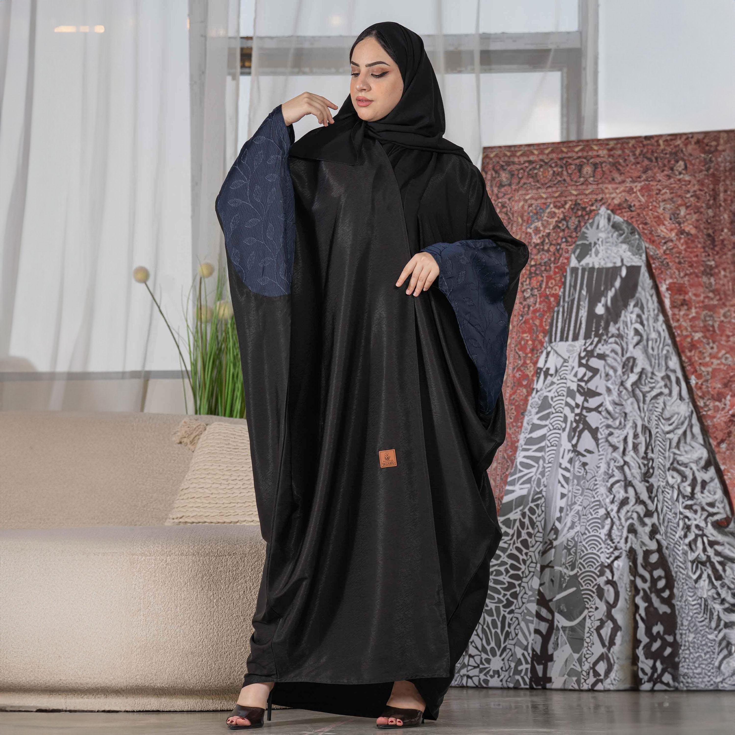 Zahiyh Embroidered Butterfly Abaya with Hijab-women-arabicclothing-abayas-image-2
