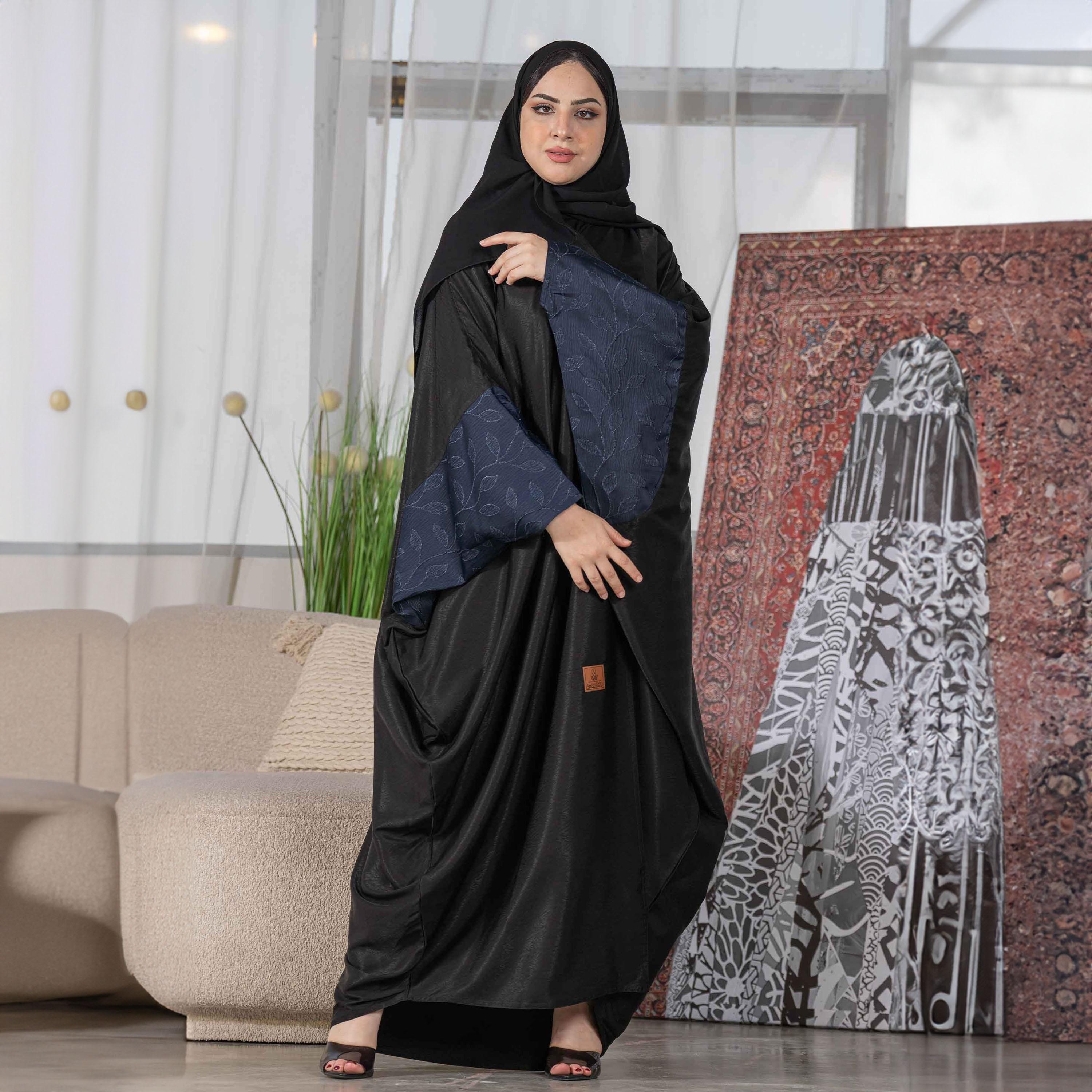 Zahiyh Embroidered Butterfly Abaya with Hijab-women-arabicclothing-abayas-image-3