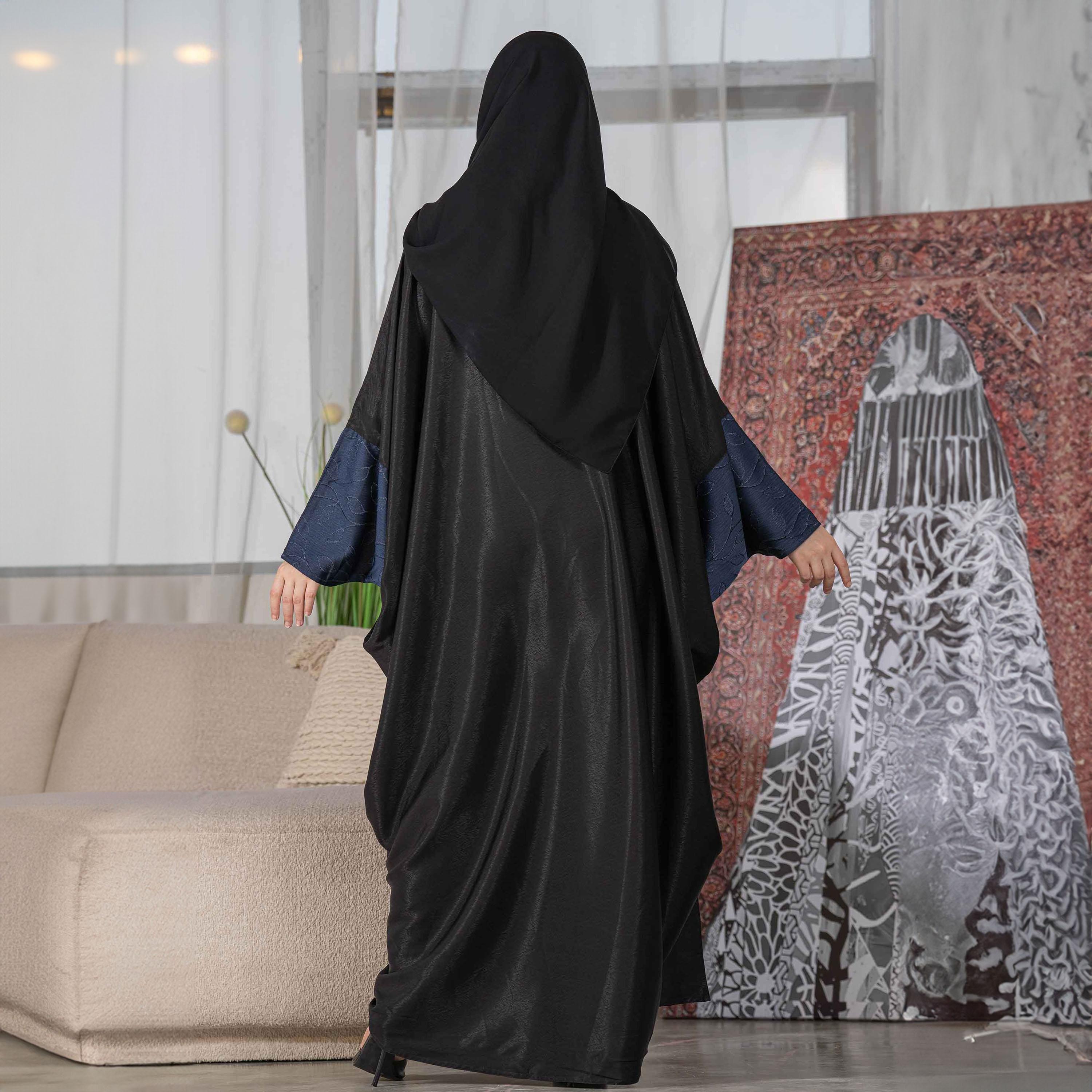Zahiyh Embroidered Butterfly Abaya with Hijab-women-arabicclothing-abayas-image-4