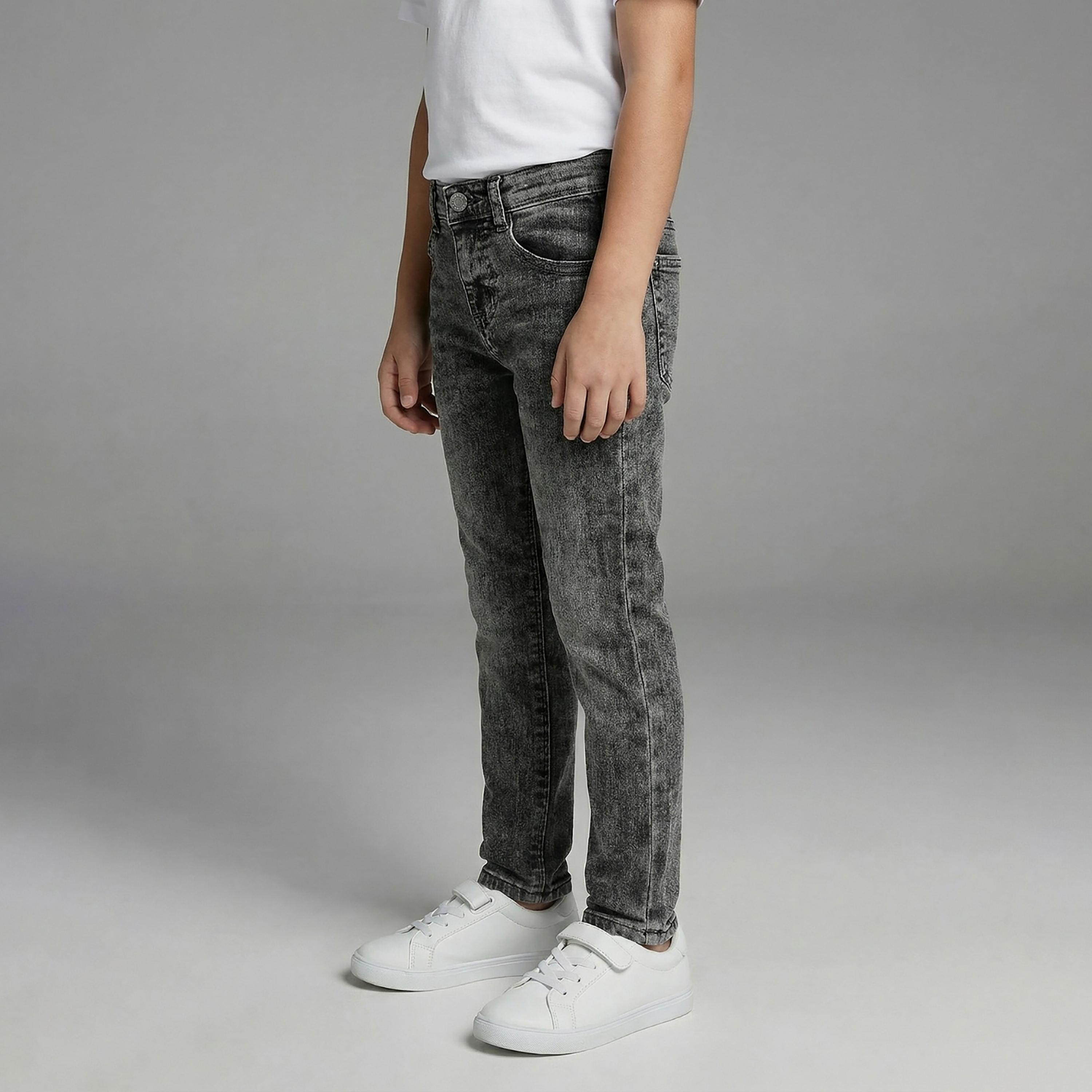 Babyqlo Solid Adjustable Waist Slim Jeans-boys-clothing-bottoms-jeans-image-3