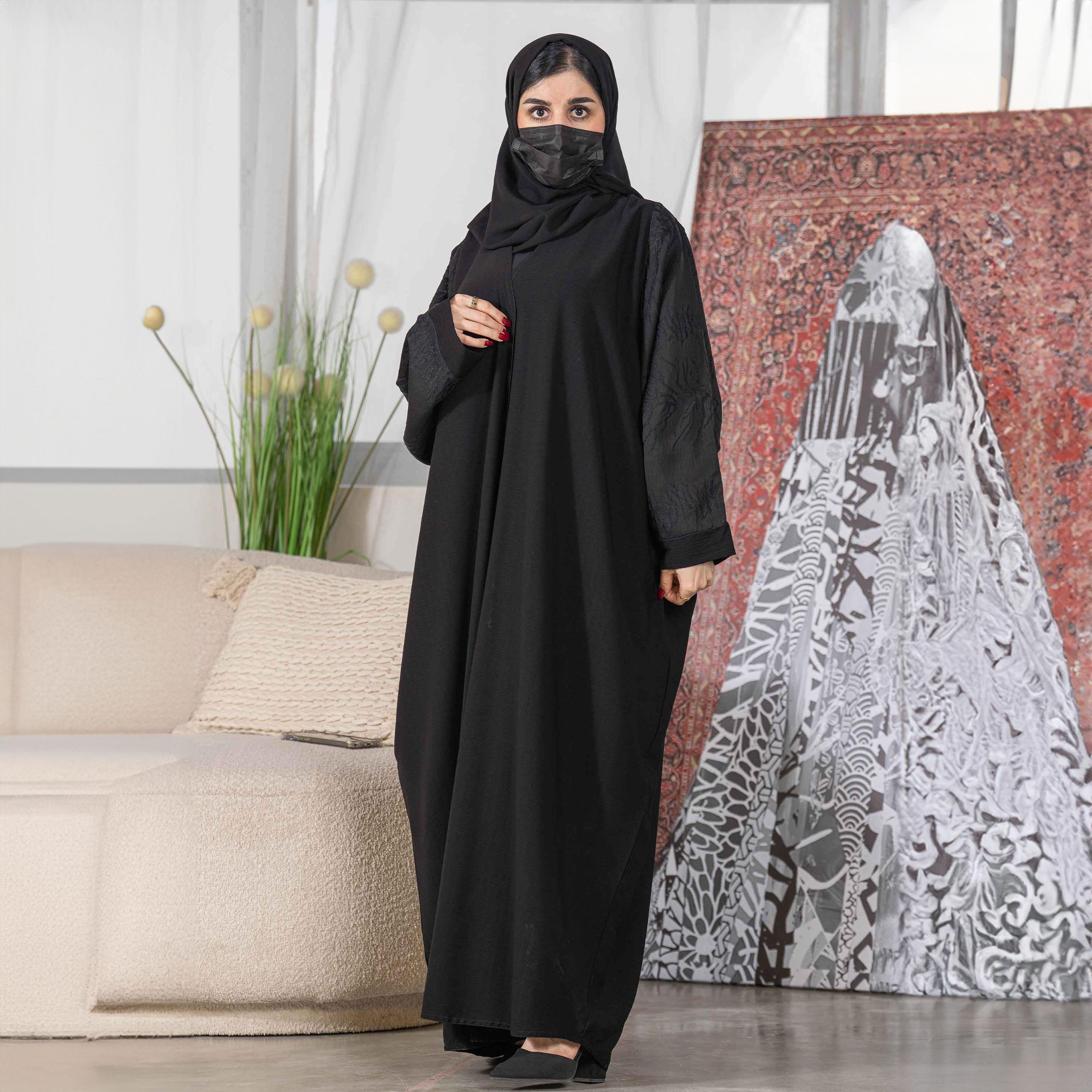 Zahiyh Embroidered Butterfly Abaya with Hijab-women-arabicclothing-abayas-image-3