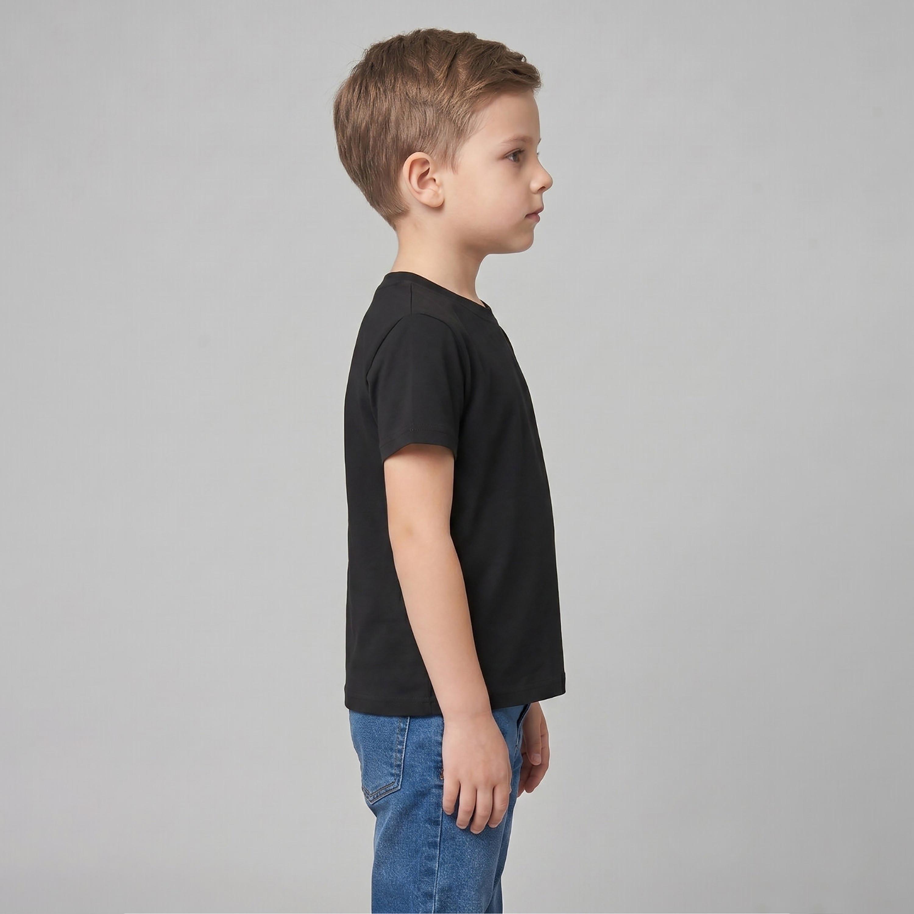 تيشيرت سادة بياقة مستديرة وأكمام قصيرة من بيبيكلو-boys-clothing-tshirtsandpolos-image-4