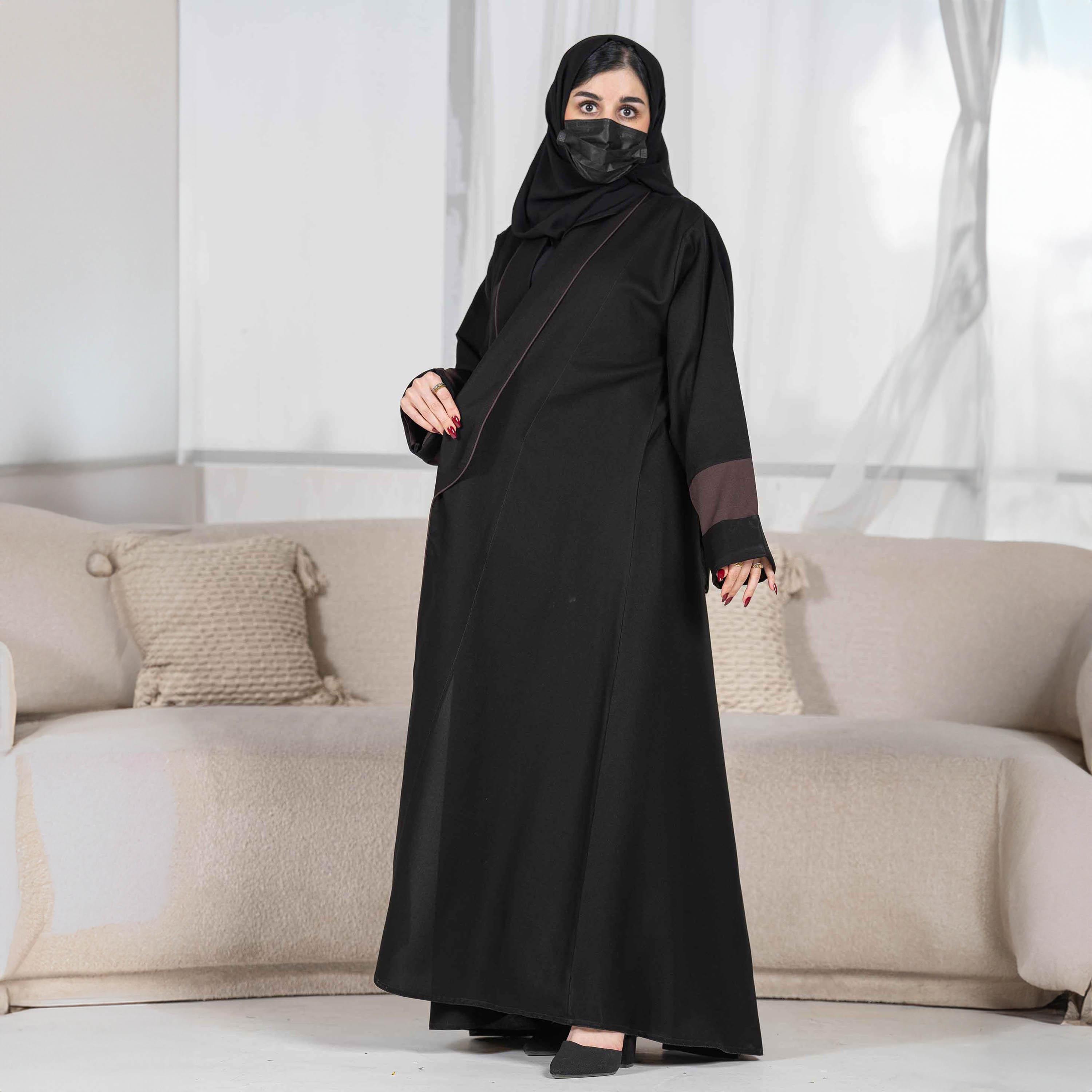 Zahiyh Piping Detail Abaya with Hijab-women-arabicclothing-abayas-image-2