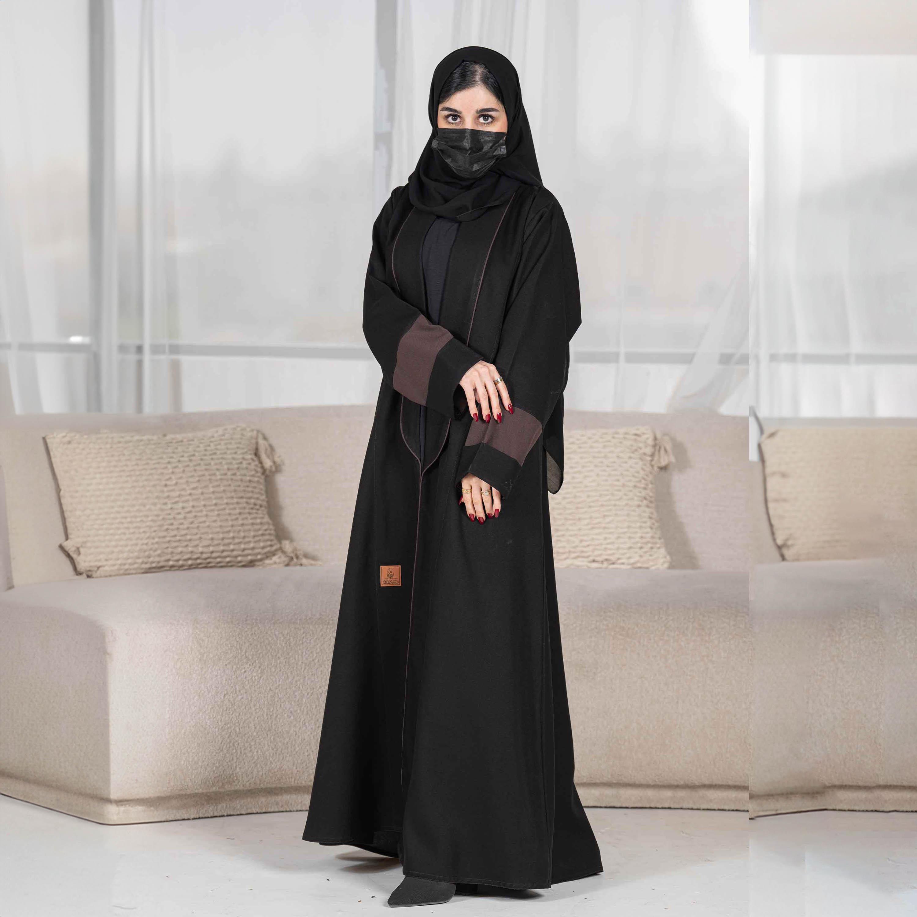 Zahiyh Piping Detail Abaya with Hijab-women-arabicclothing-abayas-image-3