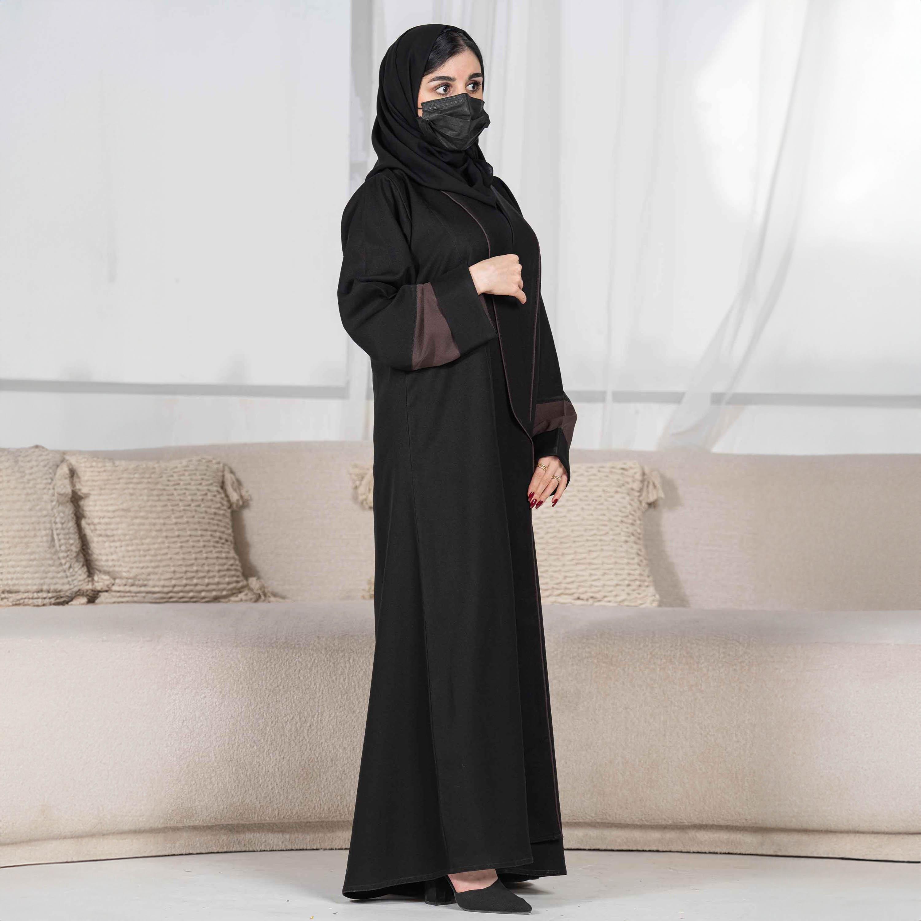Zahiyh Piping Detail Abaya with Hijab-women-arabicclothing-abayas-image-4