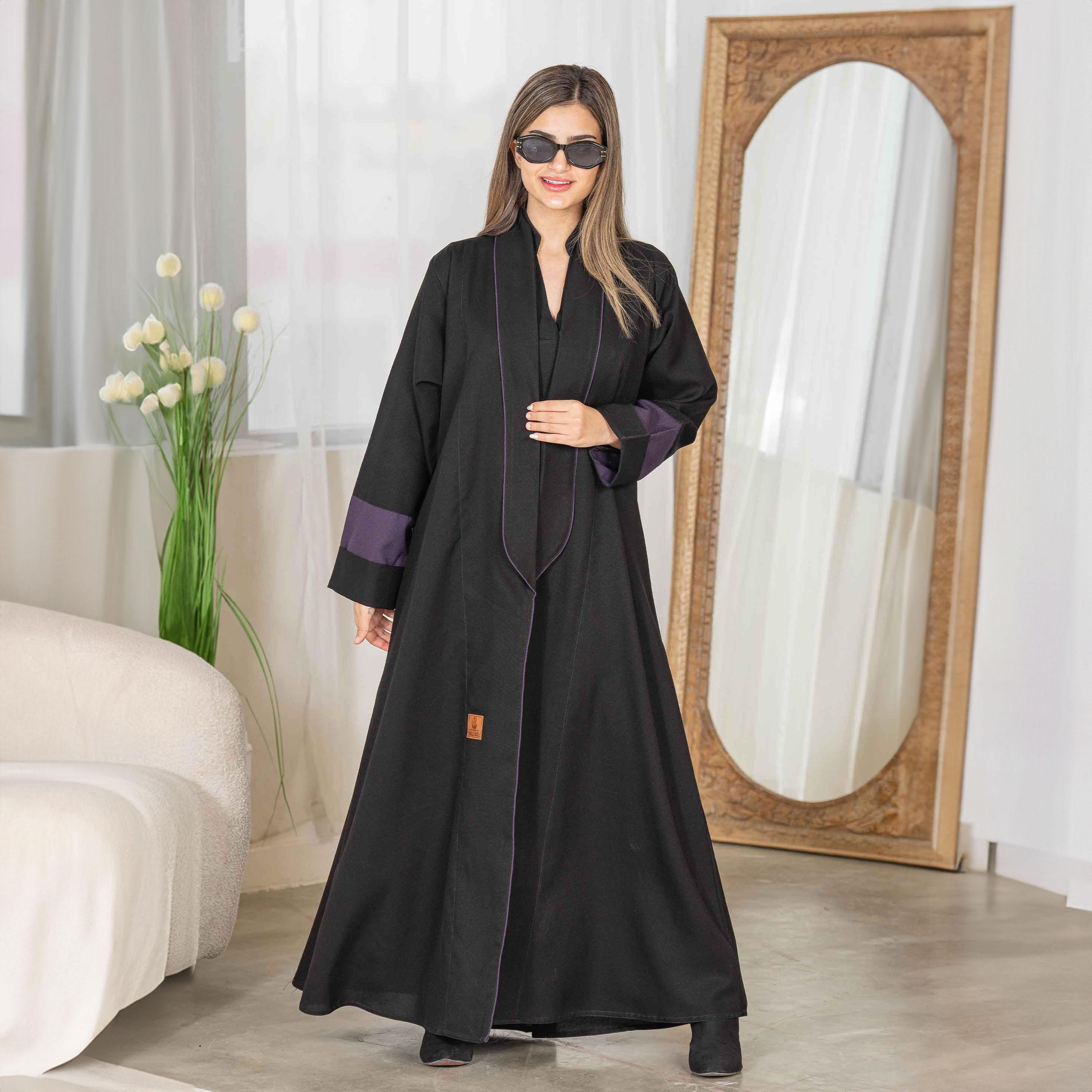 Zahiyh Plain Classic Abaya with Hijab-women-arabicclothing-abayas-image-2