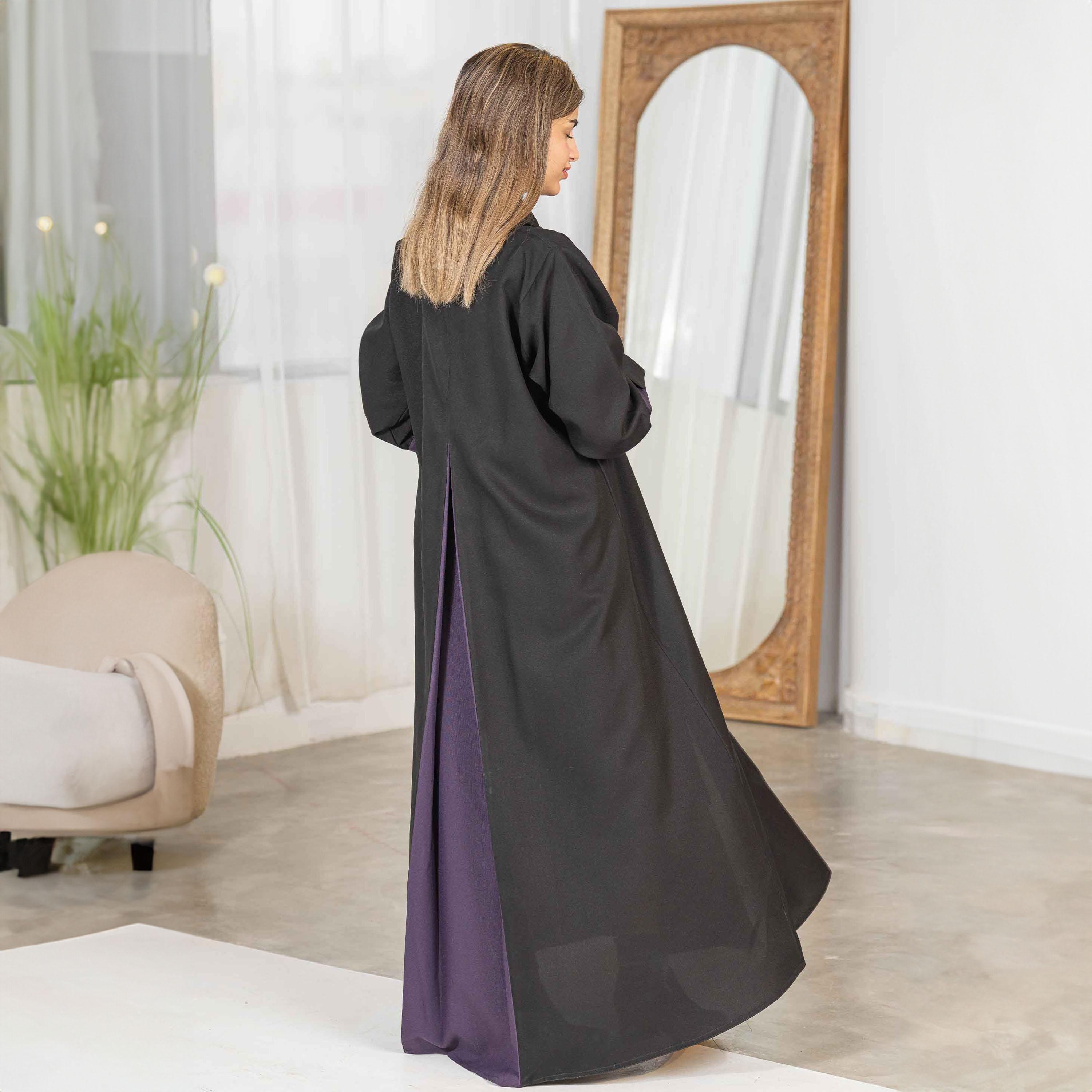 Zahiyh Plain Classic Abaya with Hijab-women-arabicclothing-abayas-image-3