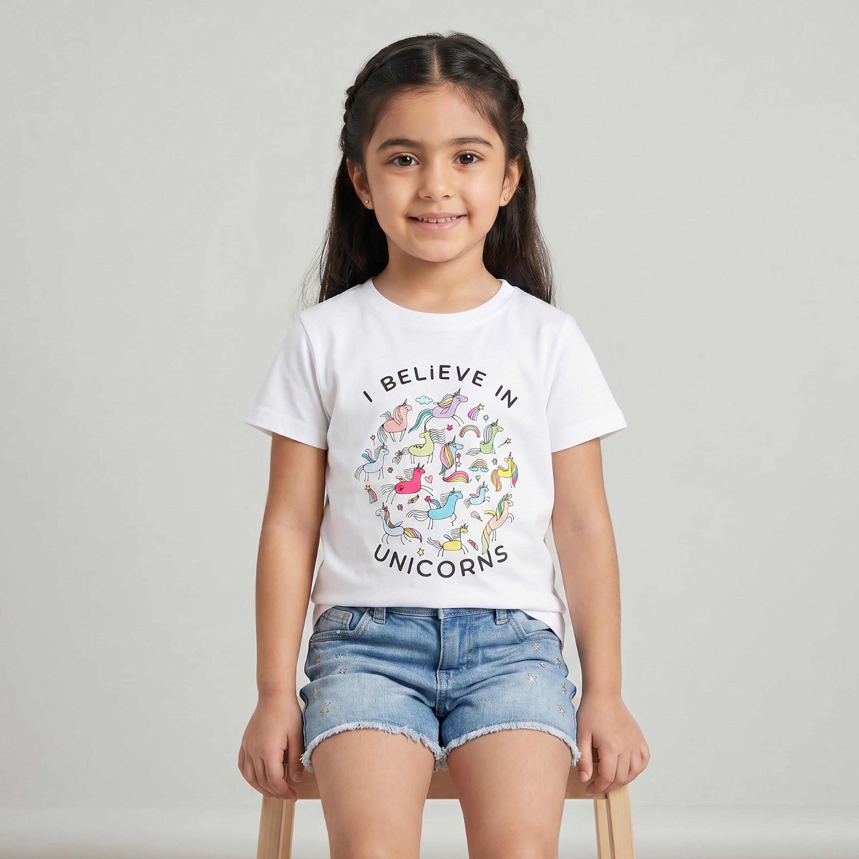 Babyqlo Short Sleeves Printed Casual T-Shirt-girls-clothing-tshirts-image-4