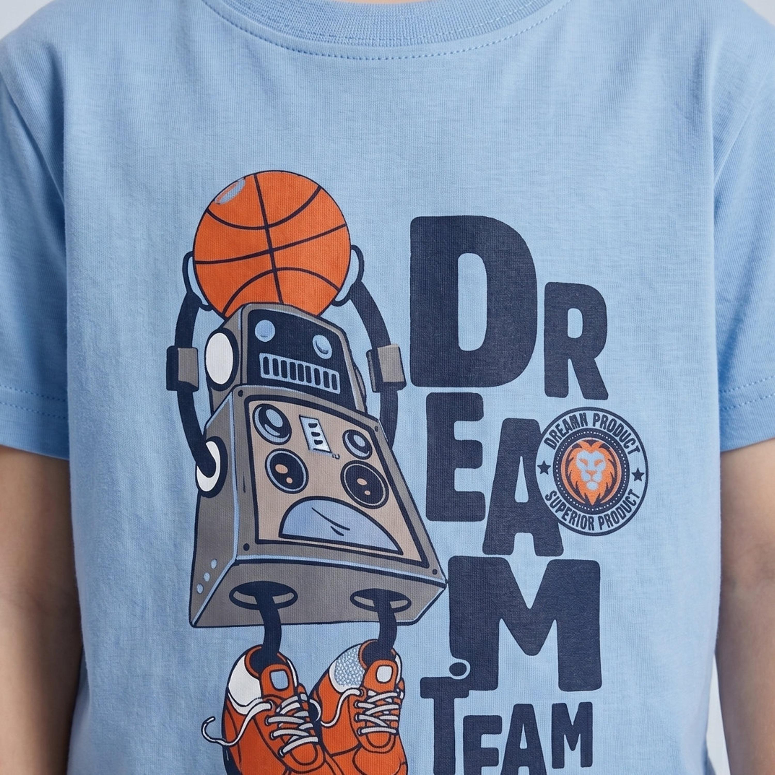 تيشيرت بقصة عادية وأكمام قصيرة من بيبيكلو-boys-clothing-tshirtsandpolos-image-5