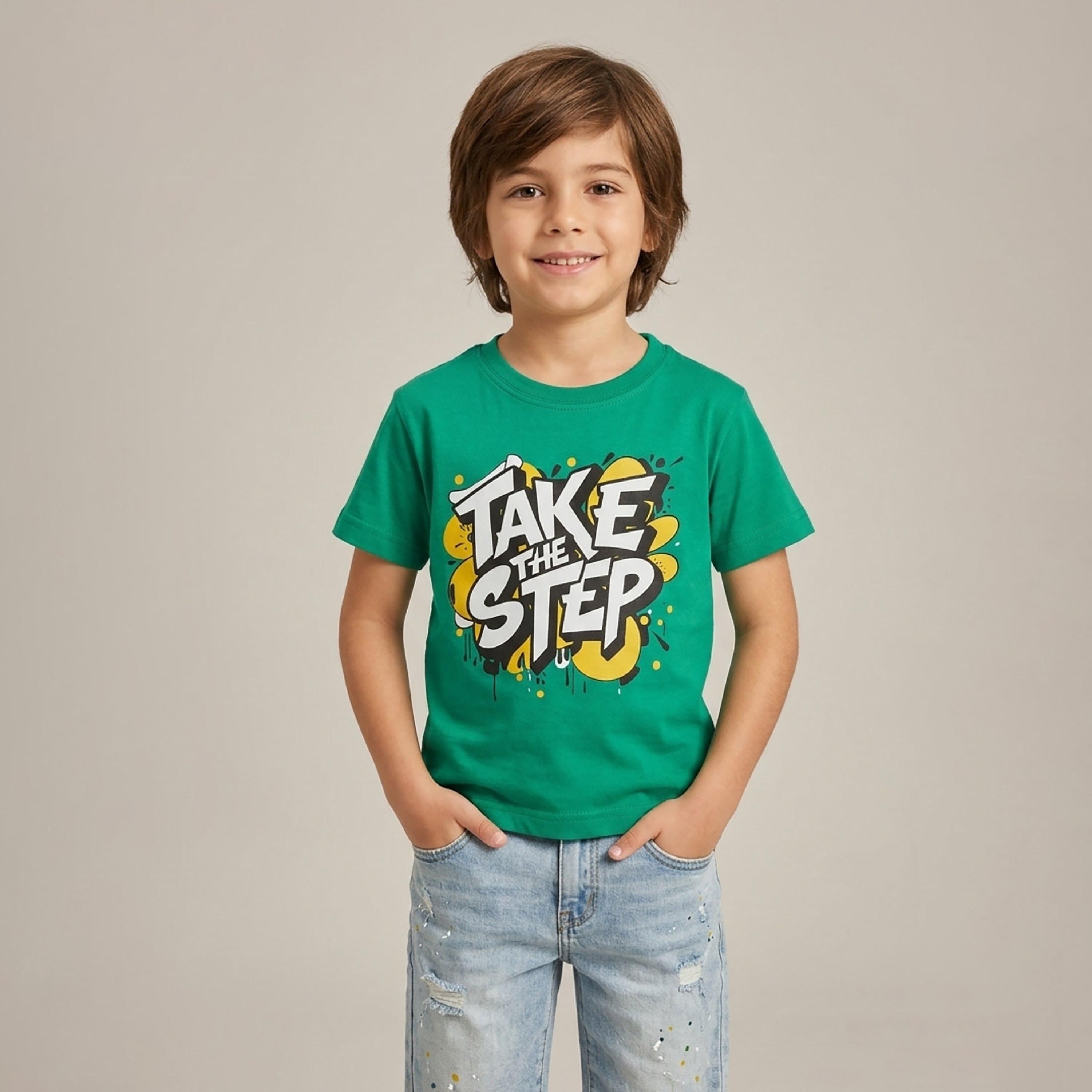 تيشيرت بطبعة شعار وقصة عادية وأكمام قصيرة من بيبيكلو-boys-clothing-tshirtsandpolos-image-1