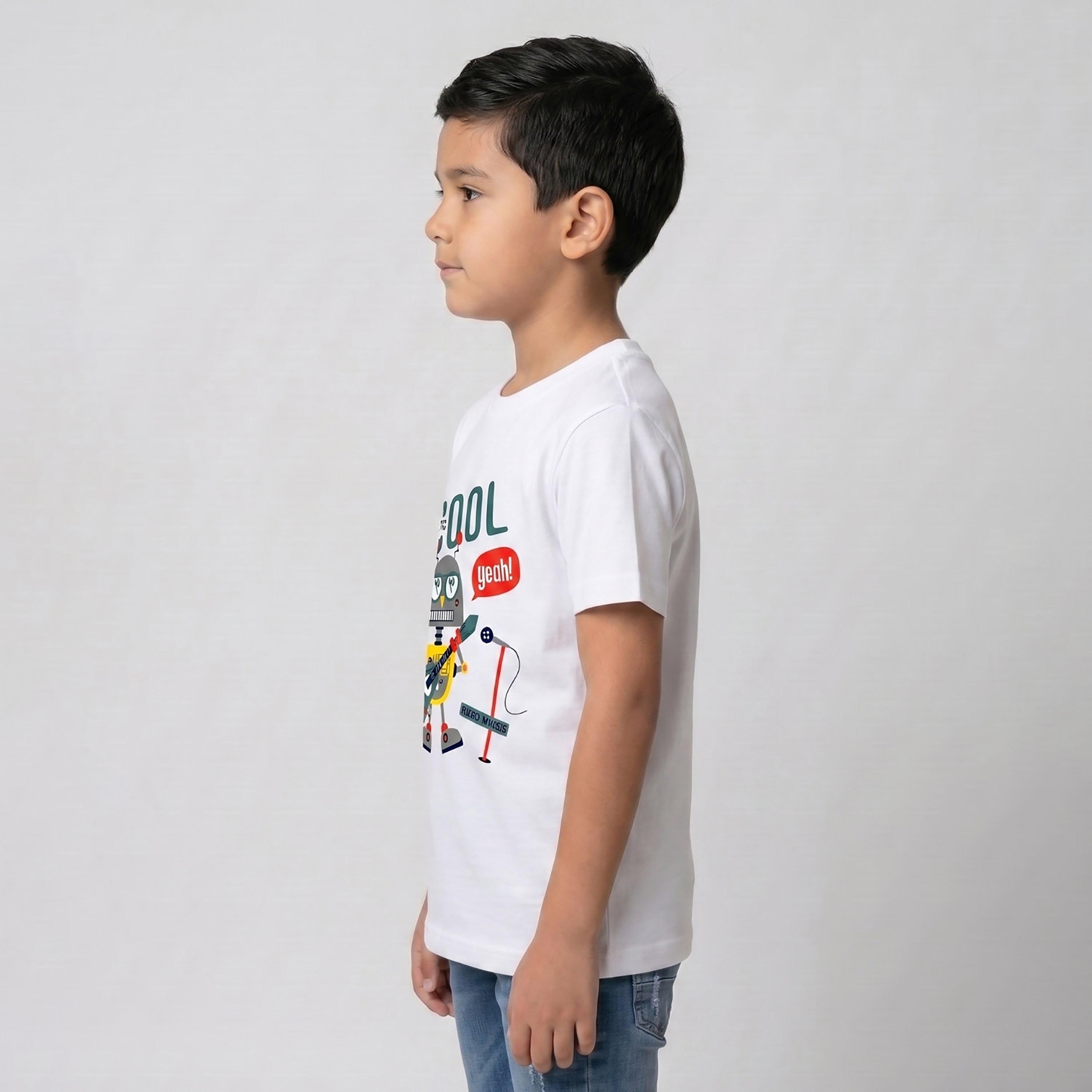 تيشيرت كاجوال مطبوع بأكمام قصيرة من بيبيكلو-boys-clothing-tshirtsandpolos-image-2