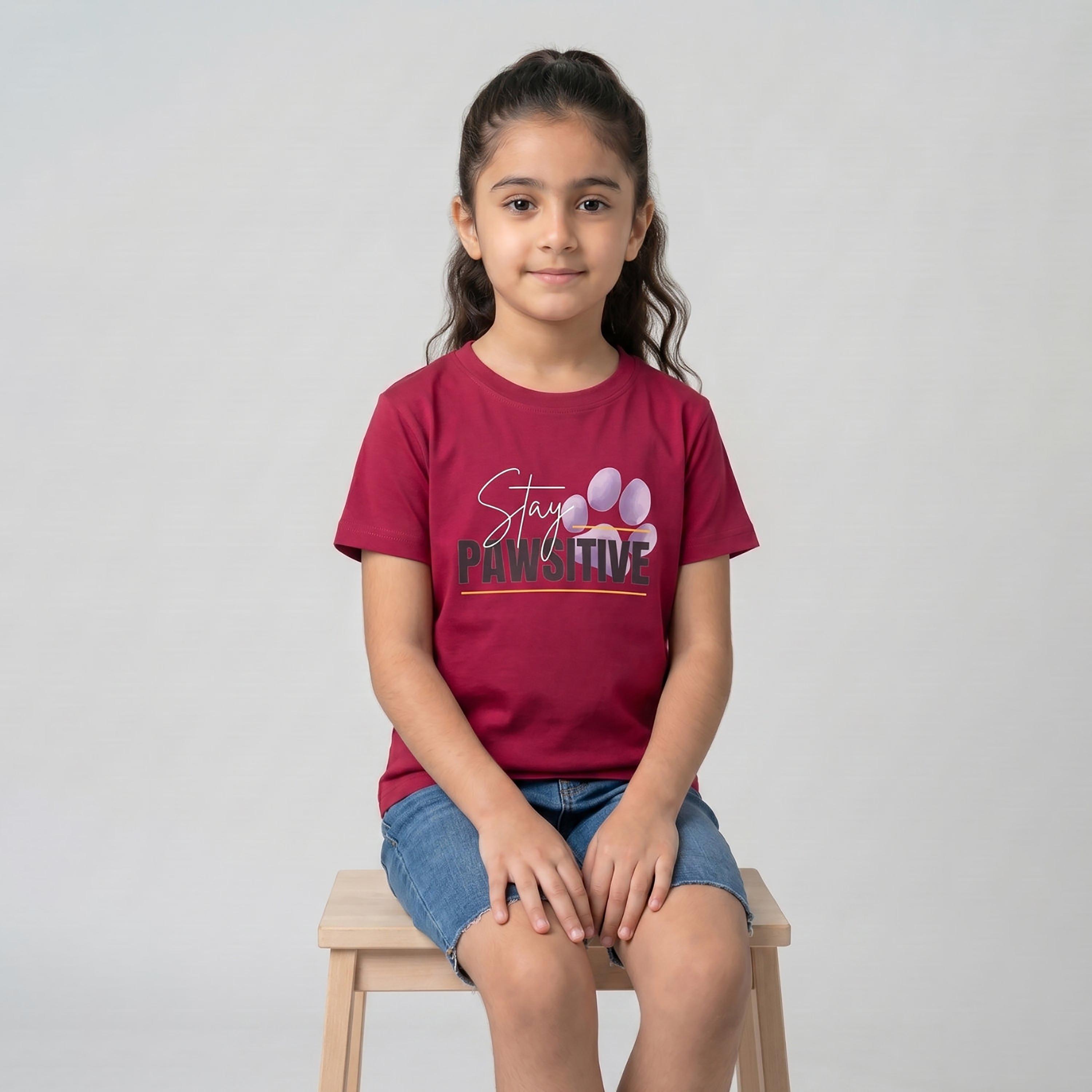 Babyqlo Short Sleeves Printed Regular-Fit T-Shirt-girls-clothing-tshirts-image-4