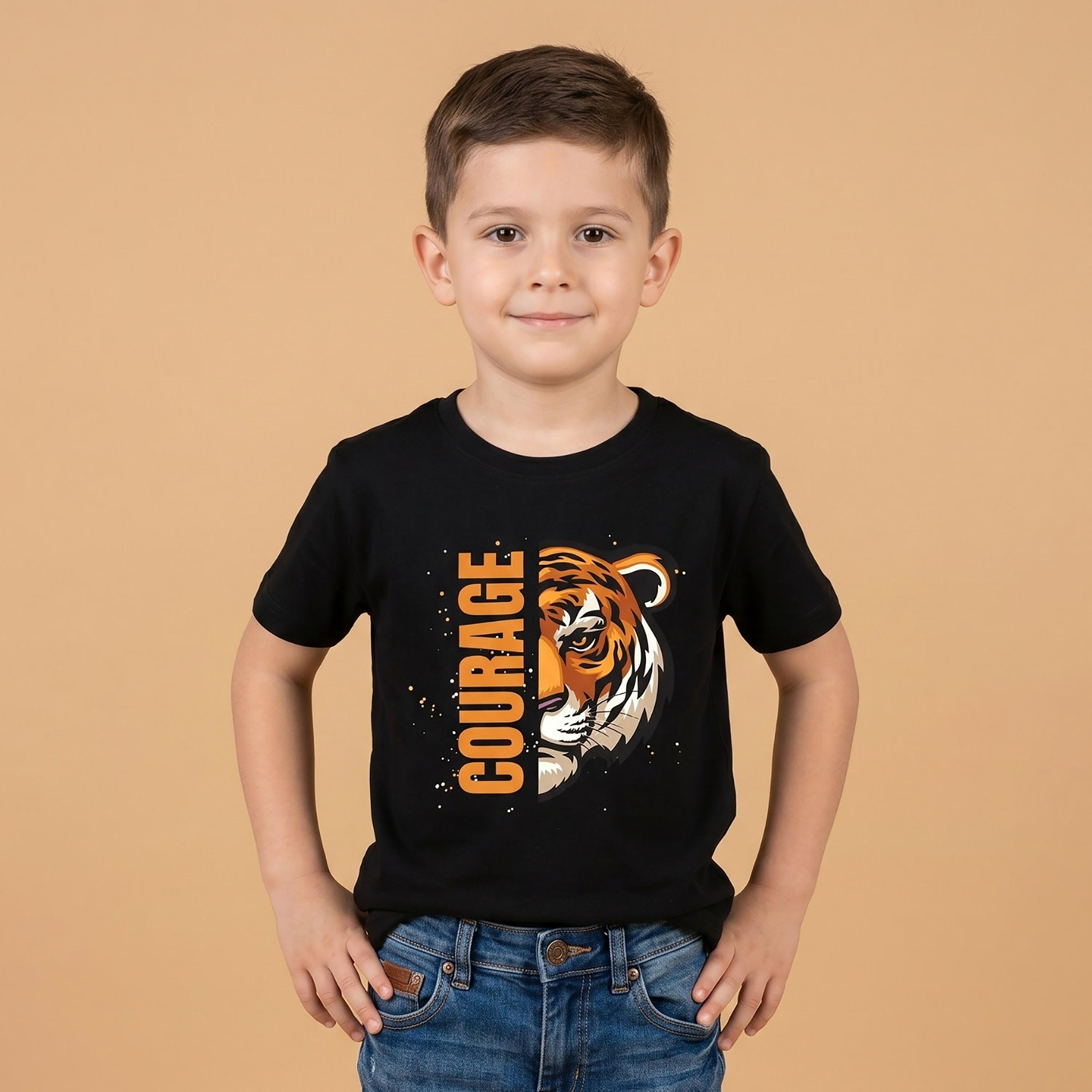 تيشيرت بقصة عادية وأكمام قصيرة من بيبيكلو-boys-clothing-tshirtsandpolos-image-1