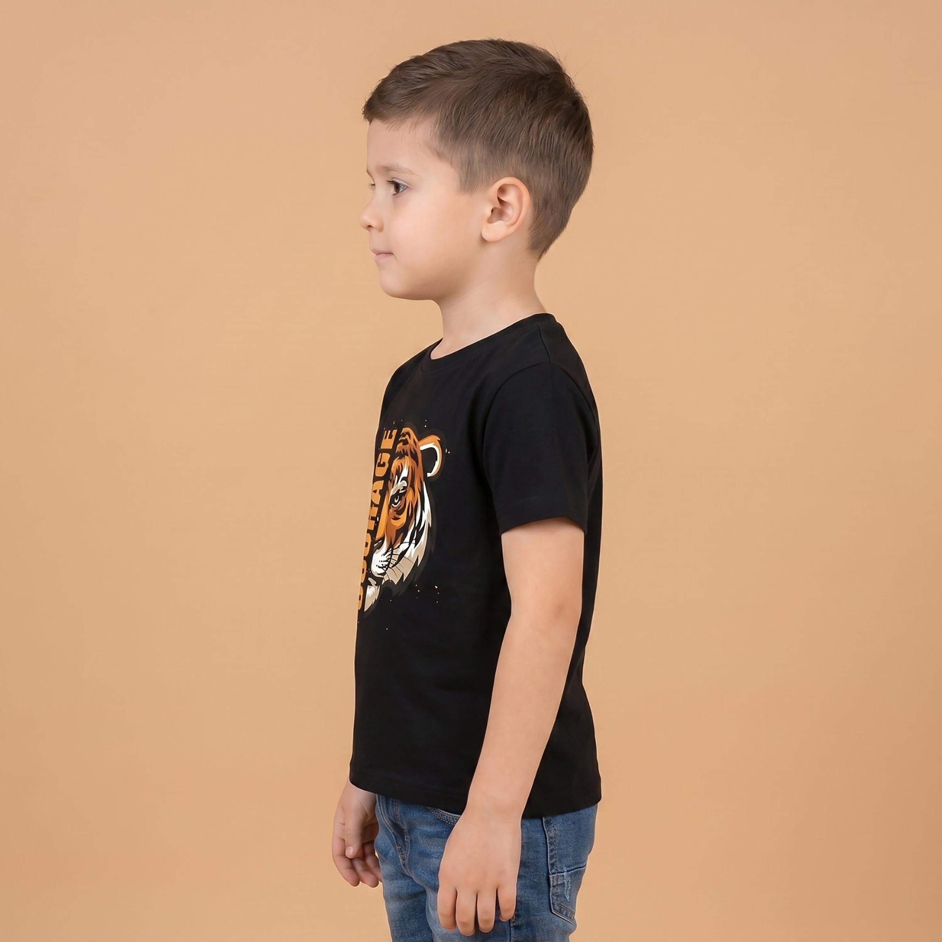 تيشيرت بقصة عادية وأكمام قصيرة من بيبيكلو-boys-clothing-tshirtsandpolos-image-2