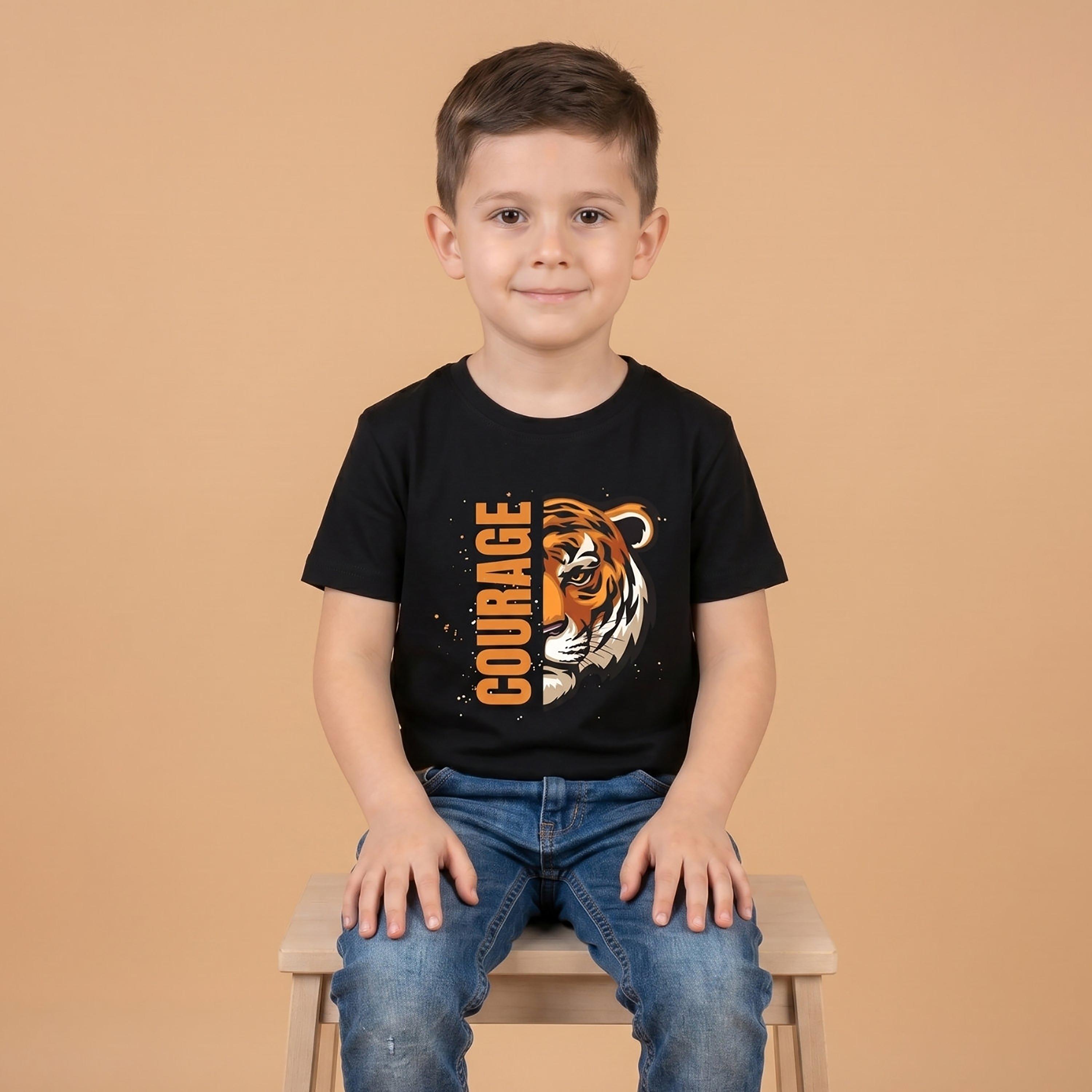 تيشيرت بقصة عادية وأكمام قصيرة من بيبيكلو-boys-clothing-tshirtsandpolos-image-4