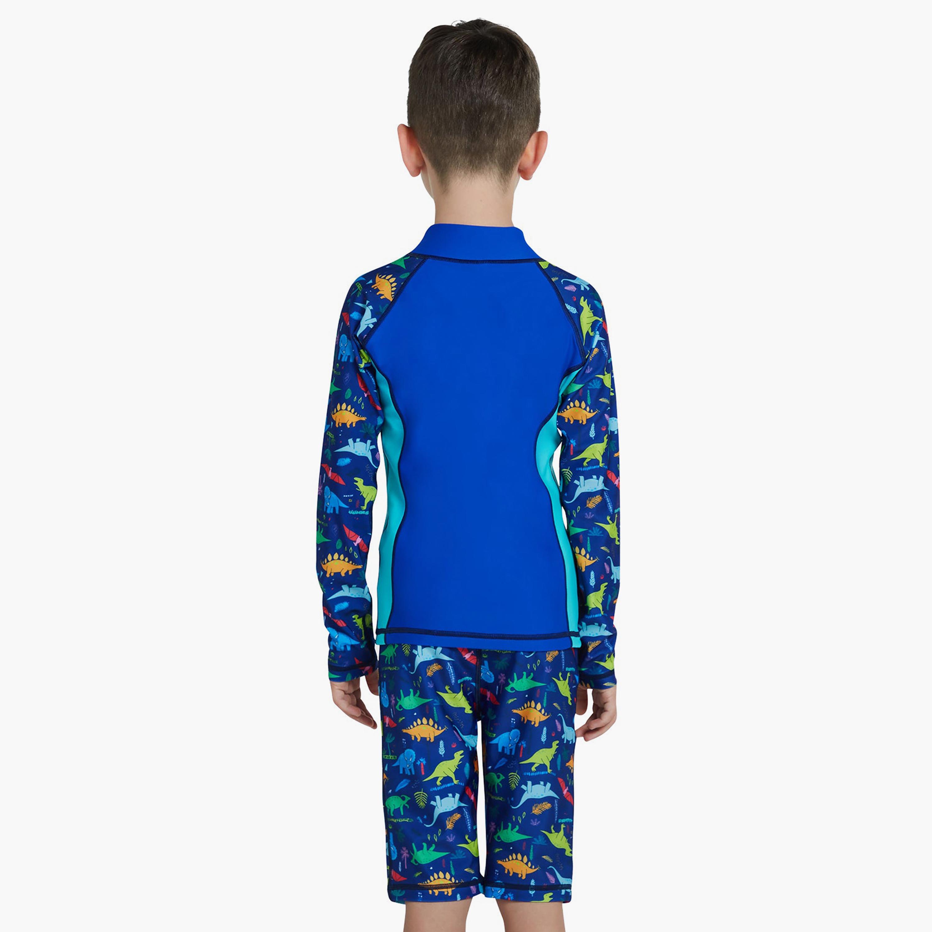 كويغا - قميص واقي من الشمس بأكمام طويلة للأولاد، أزرق اللون-boys-clothing-sportswear-swimwear-image-2
