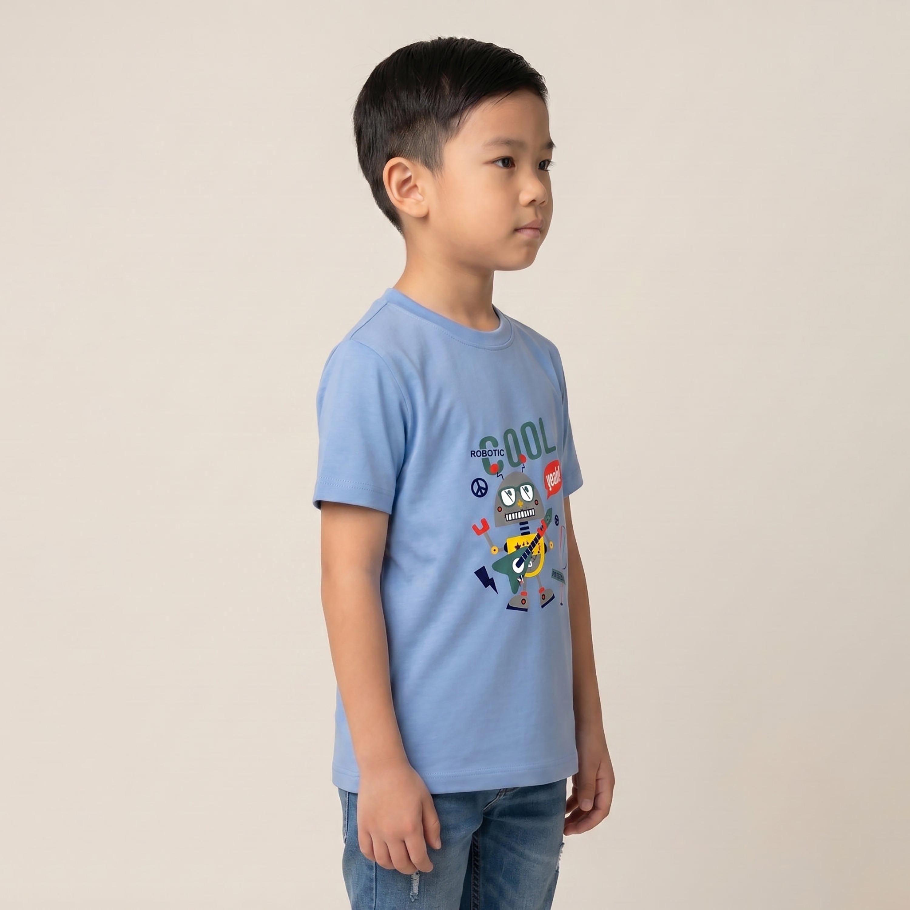 تيشيرت كاجوال مطبوع بأكمام قصيرة من بيبيكلو-boys-clothing-tshirtsandpolos-image-2